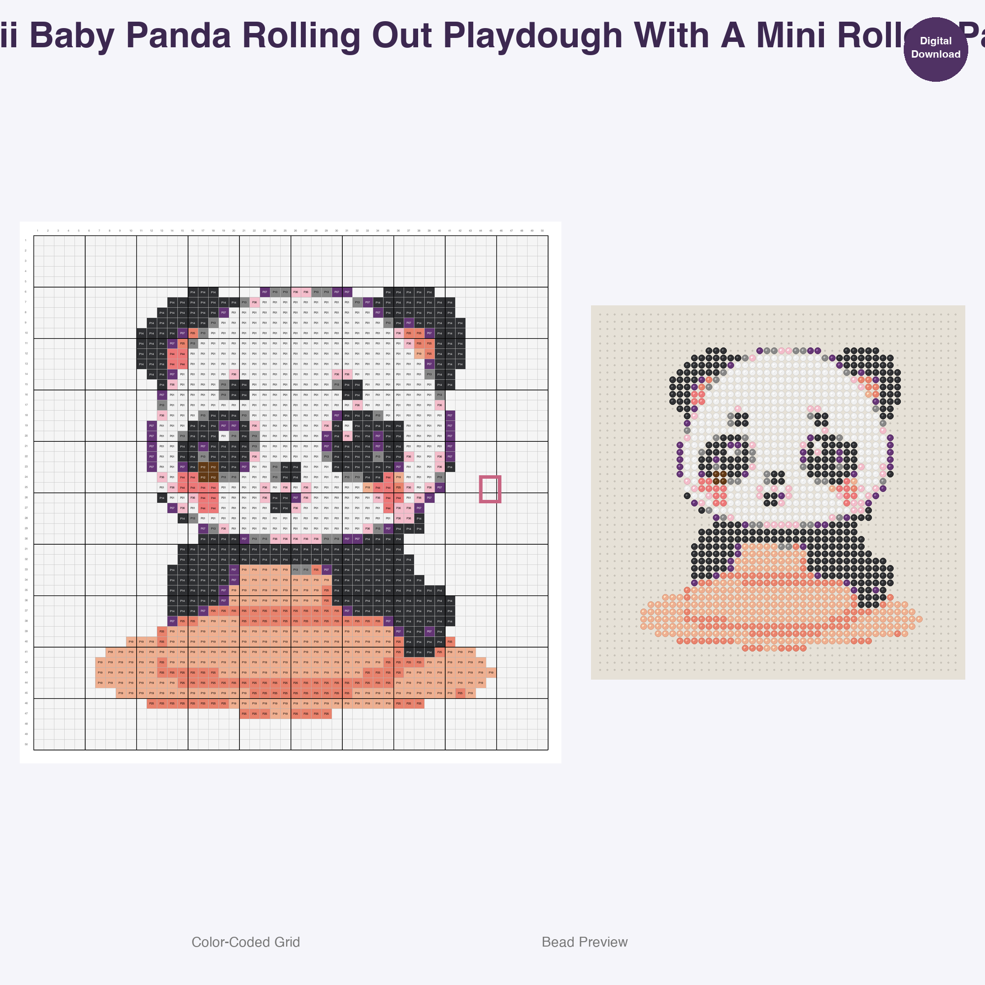 Baby Critters Crafty Capers Perler Bead Patterns, 48 Designs x 3 Grid Sizes (29x29 + 50x50 + 128x128), Fuse Bead PDF Digital Download