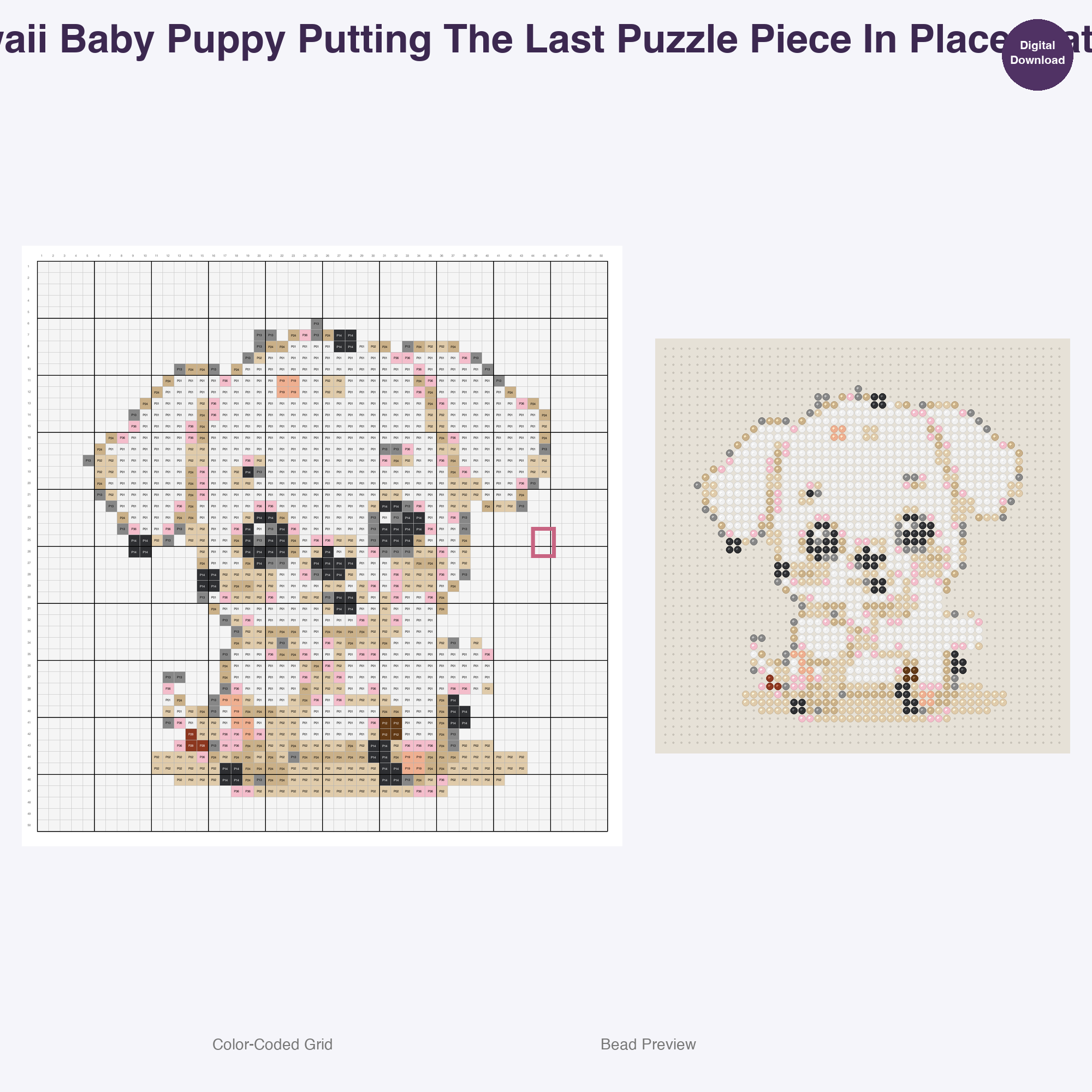 Baby Critters Crafty Capers Perler Bead Patterns, 48 Designs x 3 Grid Sizes (29x29 + 50x50 + 128x128), Fuse Bead PDF Digital Download