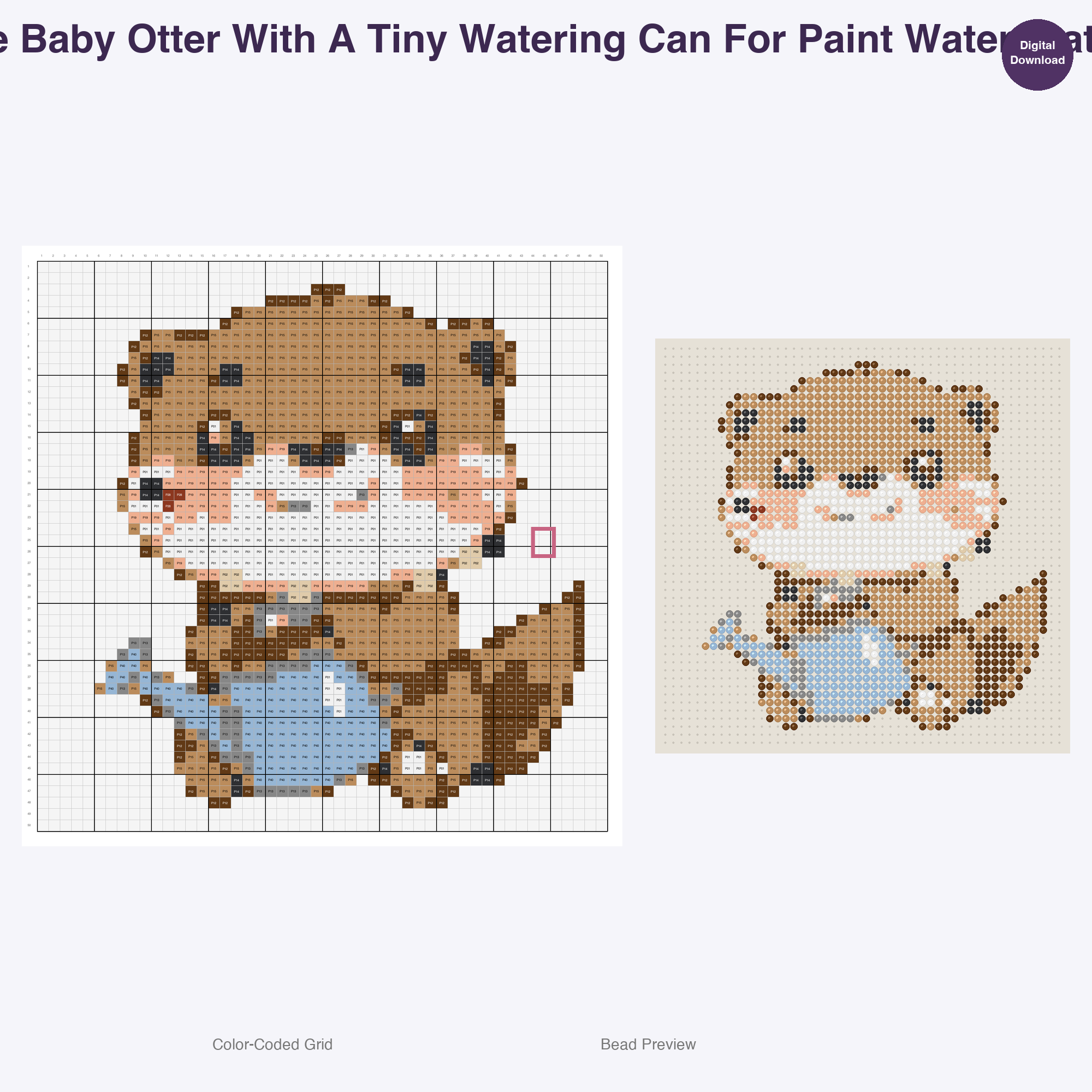 Baby Critters Crafty Capers Perler Bead Patterns, 48 Designs x 3 Grid Sizes (29x29 + 50x50 + 128x128), Fuse Bead PDF Digital Download