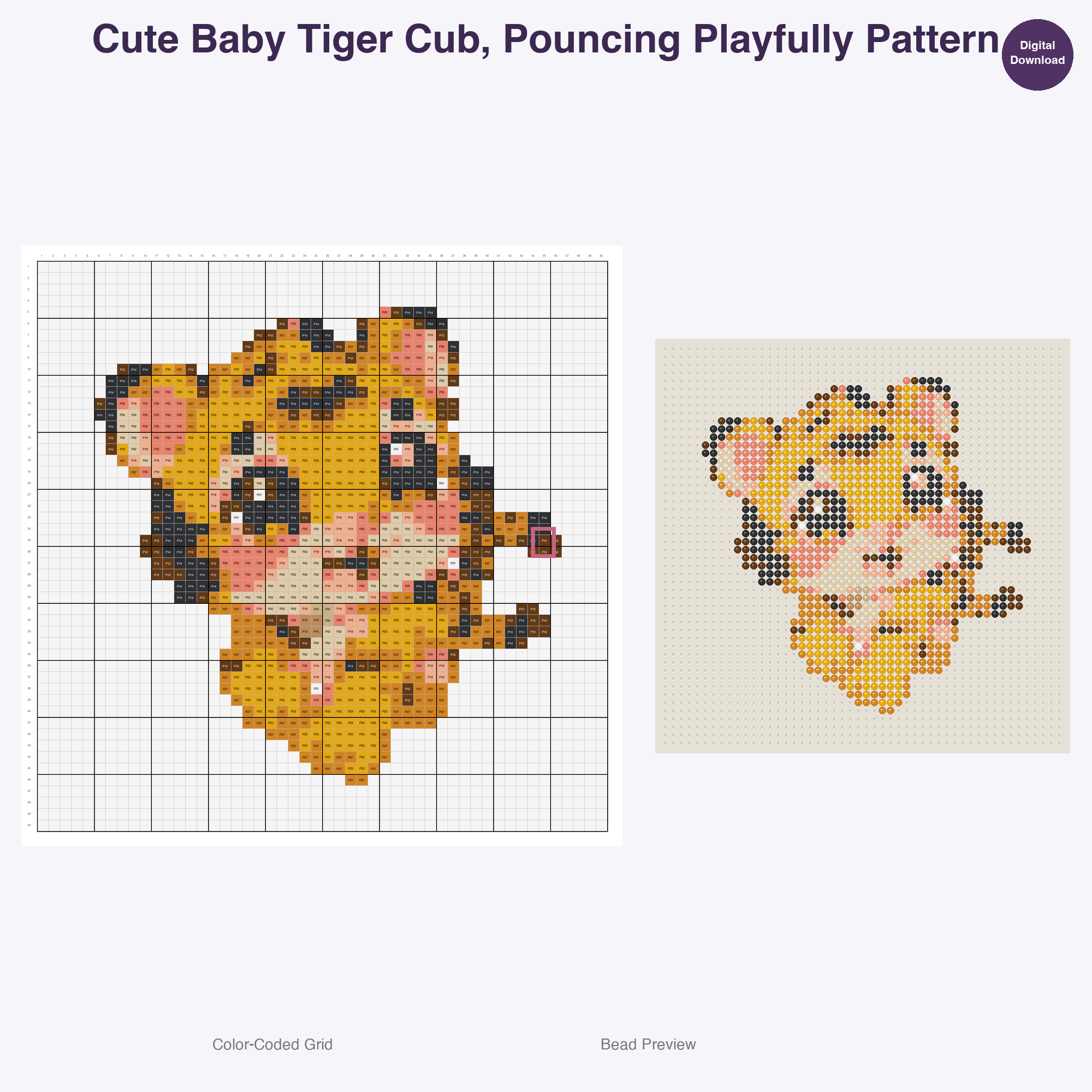 Baby Wild Friends Perler Bead Patterns Bundle, 48 Designs (PDF Digital Download)