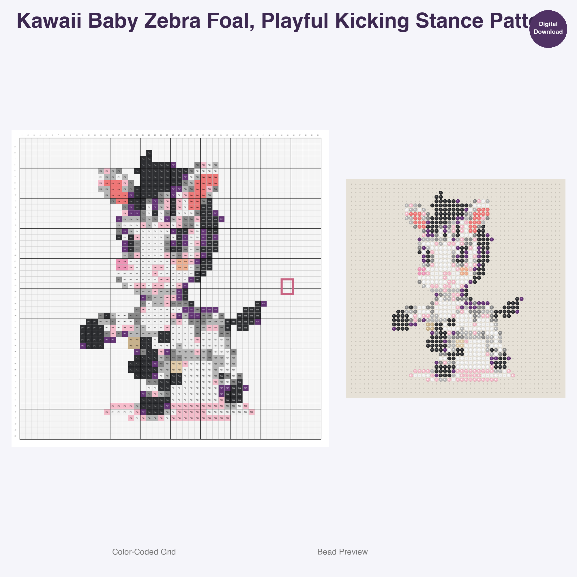 Baby Wild Friends Perler Bead Patterns Bundle, 48 Designs (PDF Digital Download)