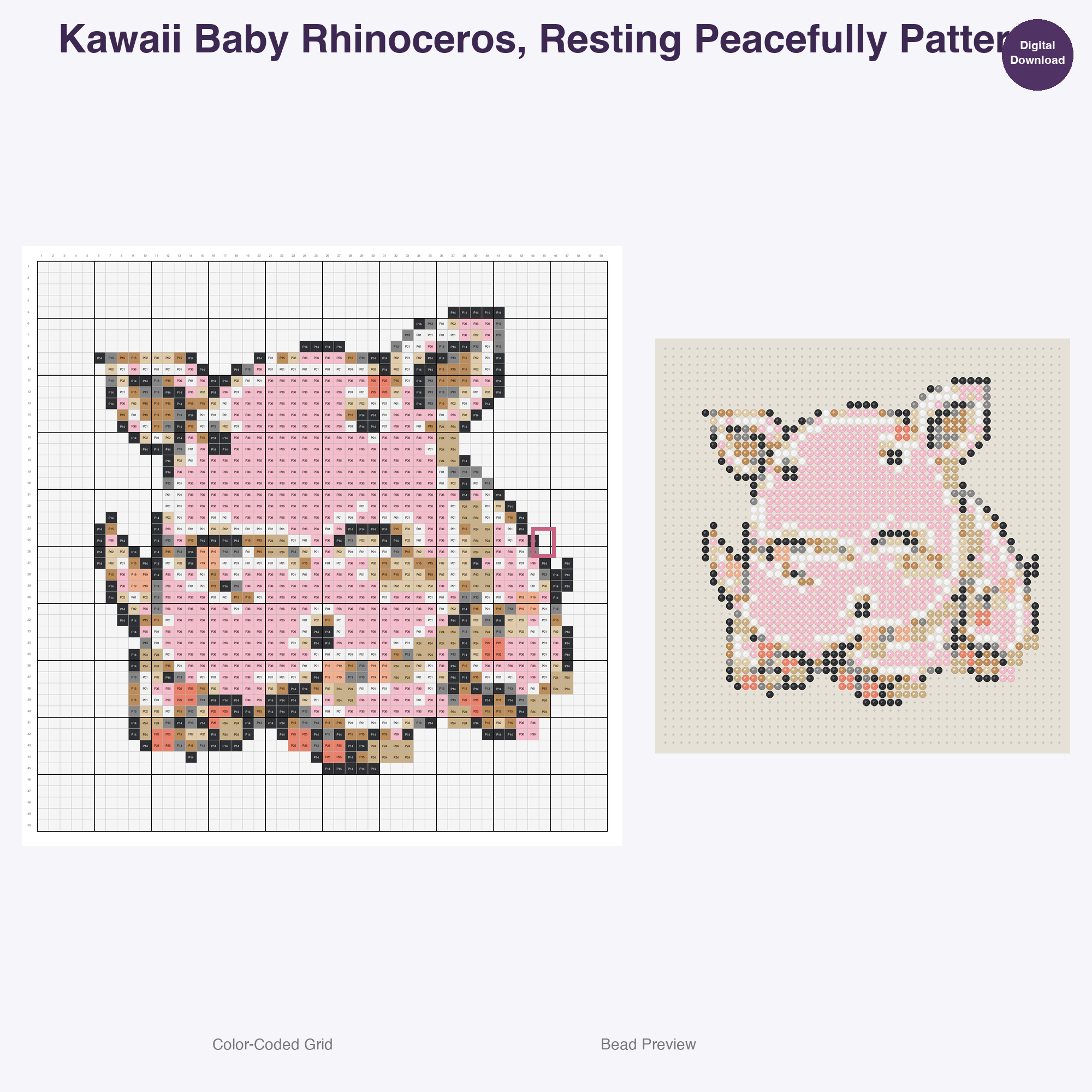 Baby Wild Friends Perler Bead Patterns Bundle, 48 Designs (PDF Digital Download)