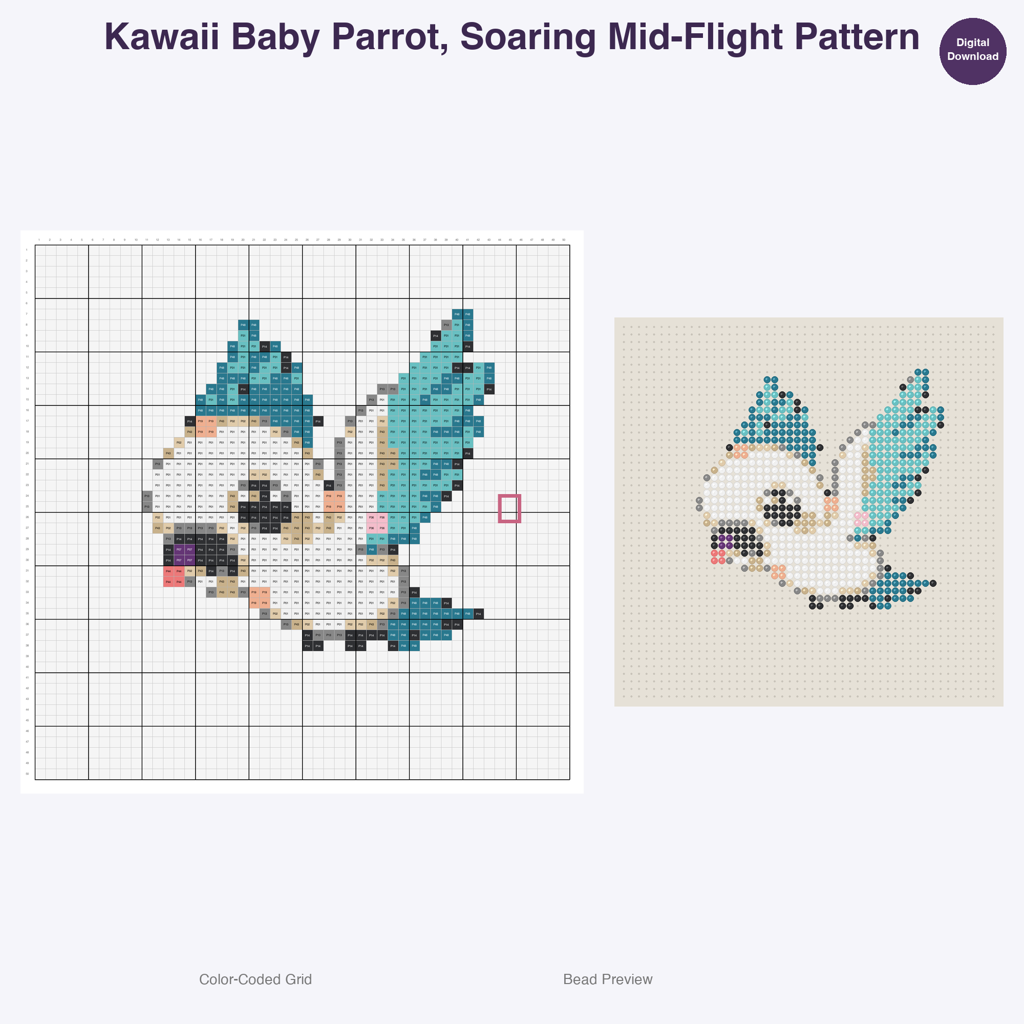 Baby Wild Friends Perler Bead Patterns Bundle, 48 Designs (PDF Digital Download)