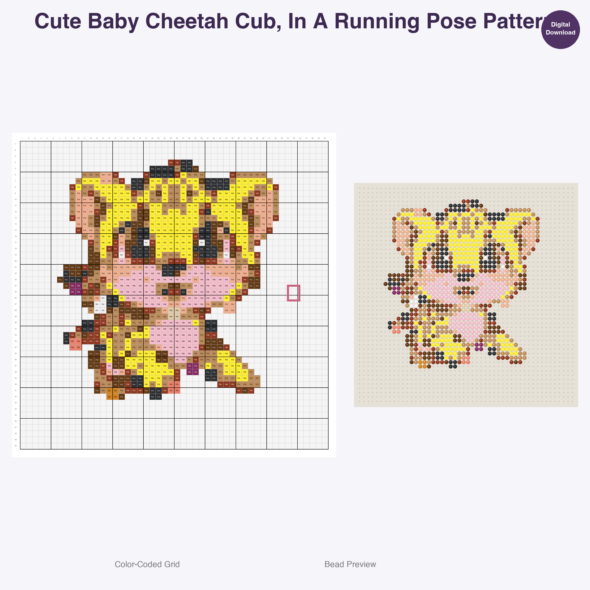 Baby Wild Friends Perler Bead Patterns Bundle, 48 Designs (PDF Digital Download)