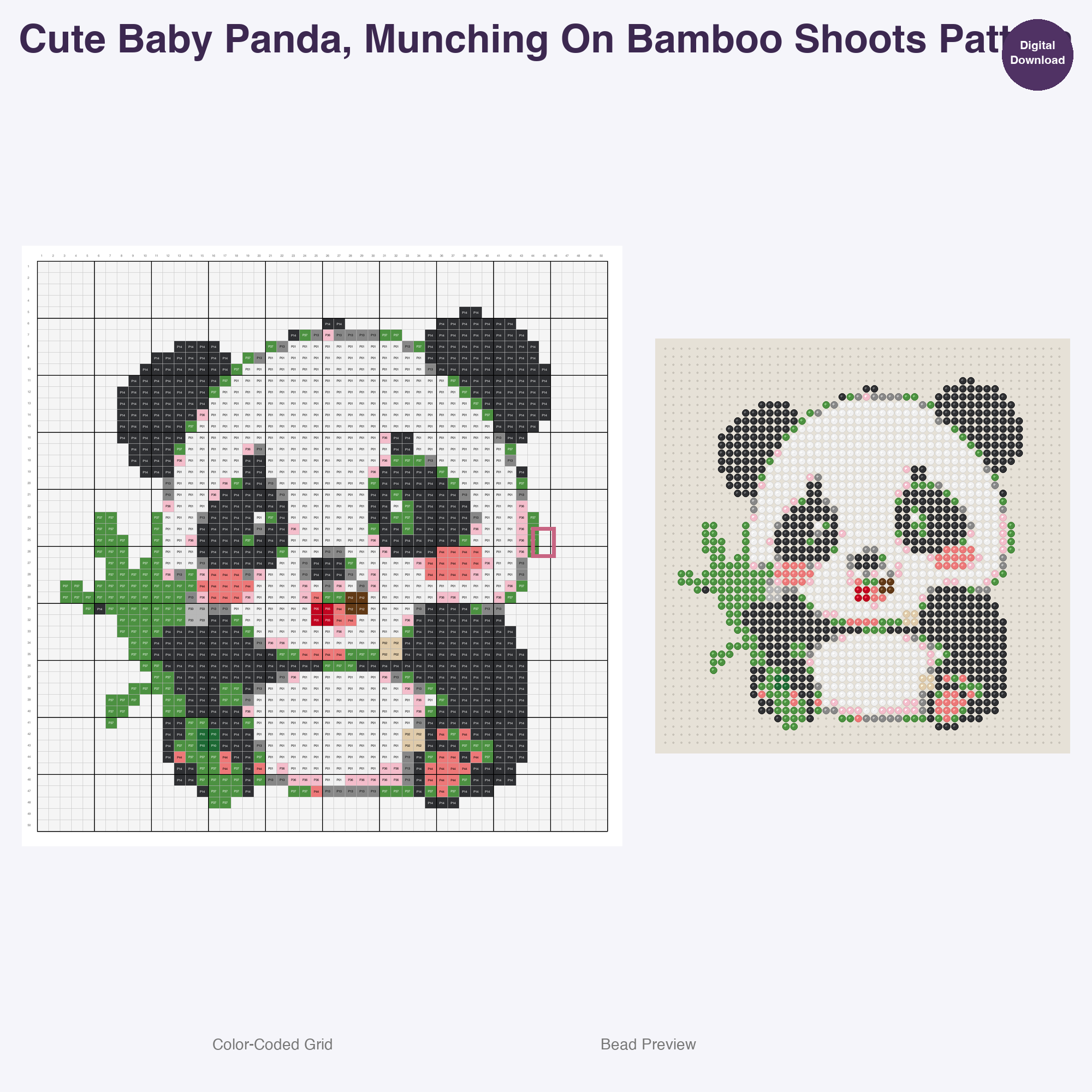 Baby Wild Friends Perler Bead Patterns Bundle, 48 Designs (PDF Digital Download)