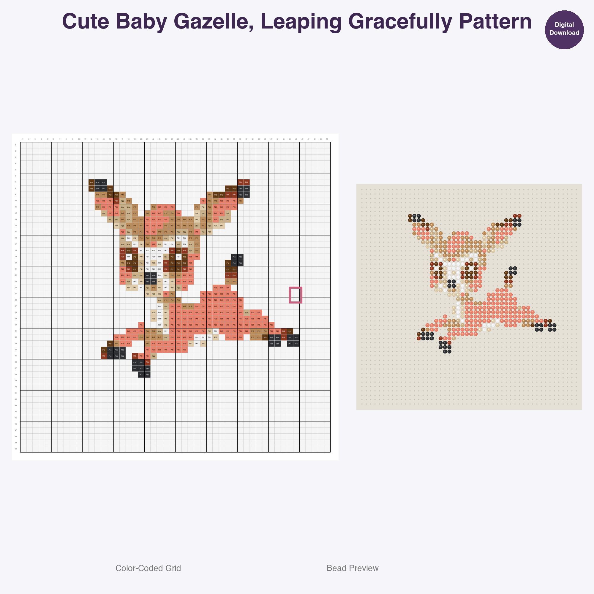 Baby Wild Friends Perler Bead Patterns Bundle, 48 Designs (PDF Digital Download)