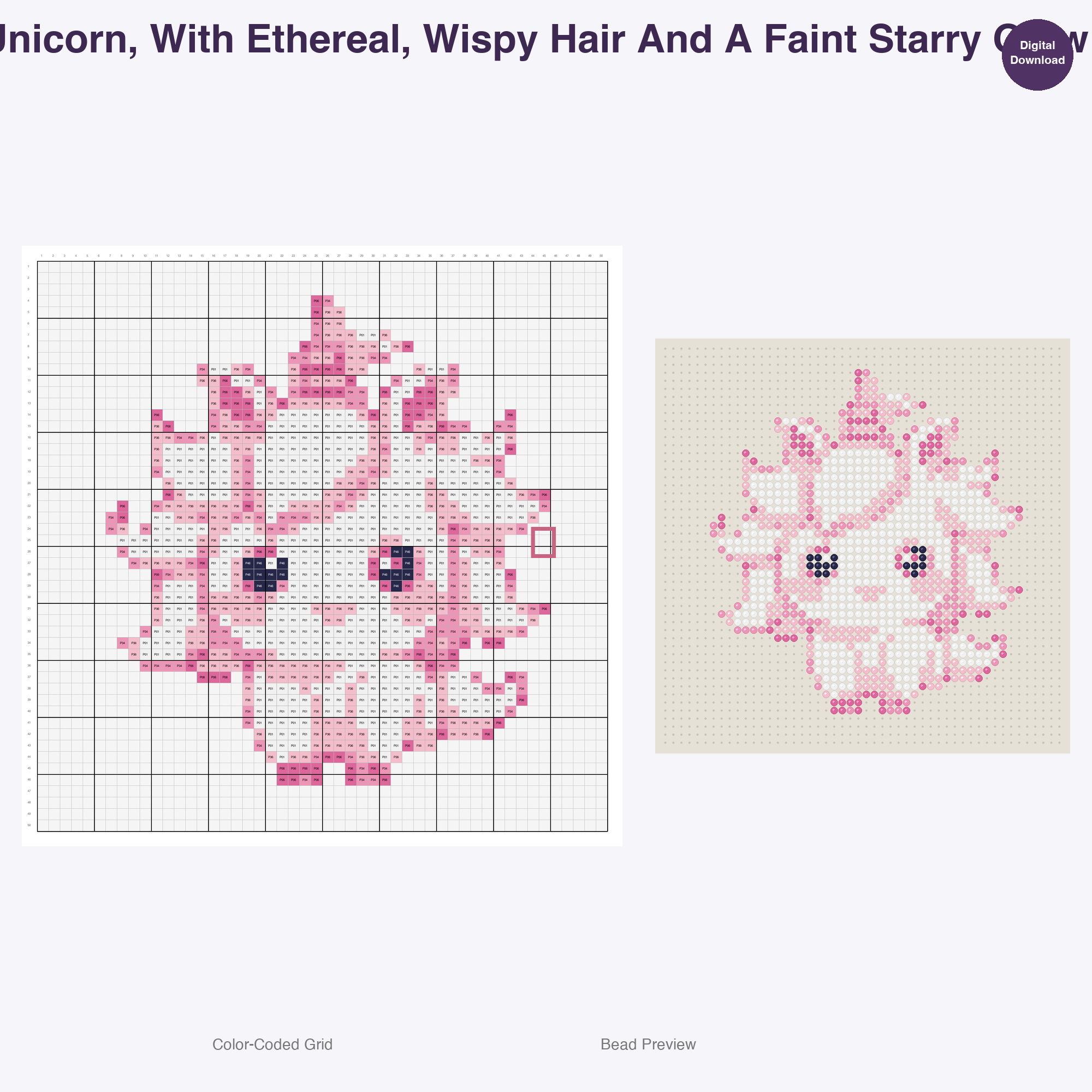 Celestial Mythics Perler Bead Patterns, 48 Designs x 3 Grid Sizes (29x29 + 50x50 + 128x128), Fuse Bead PDF Digital Download