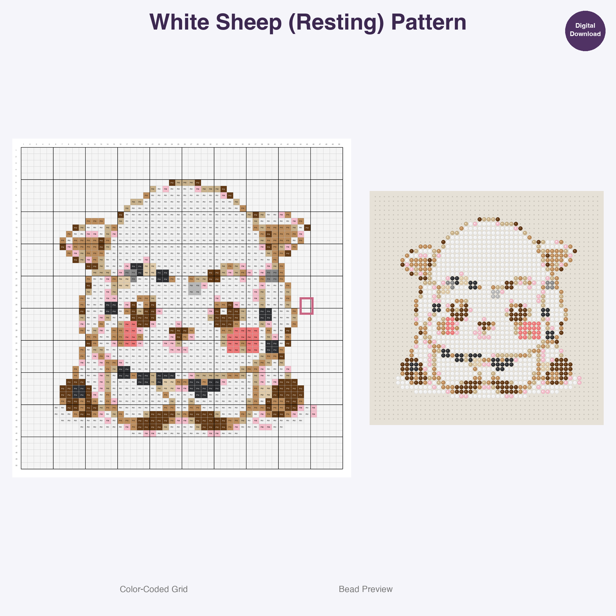 Charming Barnyard Buddies Perler Bead Patterns Bundle, 48 Designs (PDF Digital Download)