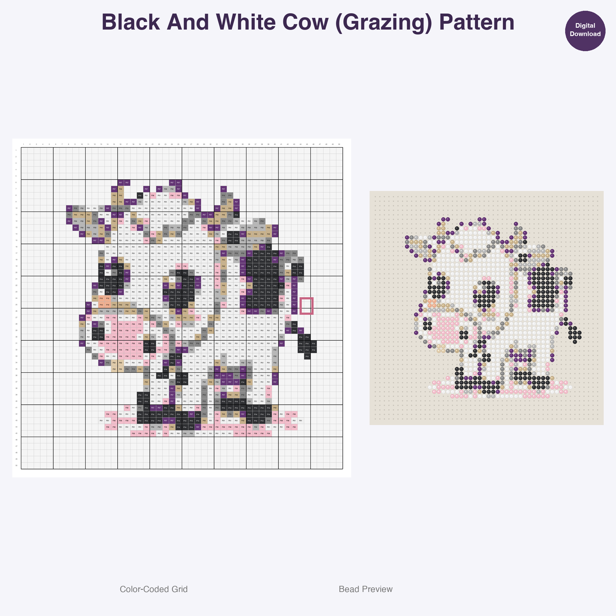 Charming Barnyard Buddies Perler Bead Patterns Bundle, 48 Designs (PDF Digital Download)
