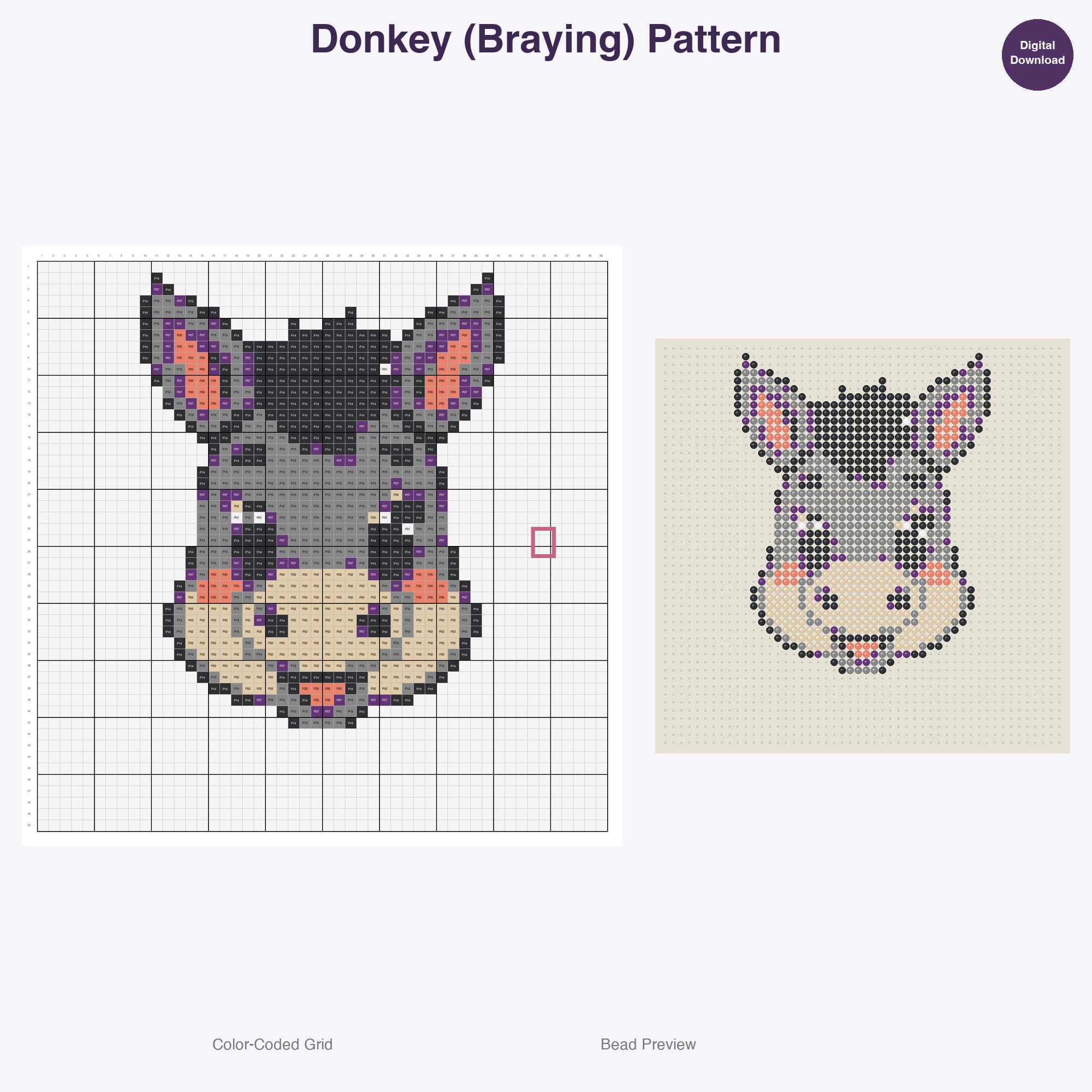 Charming Barnyard Buddies Perler Bead Patterns Bundle, 48 Designs (PDF Digital Download)