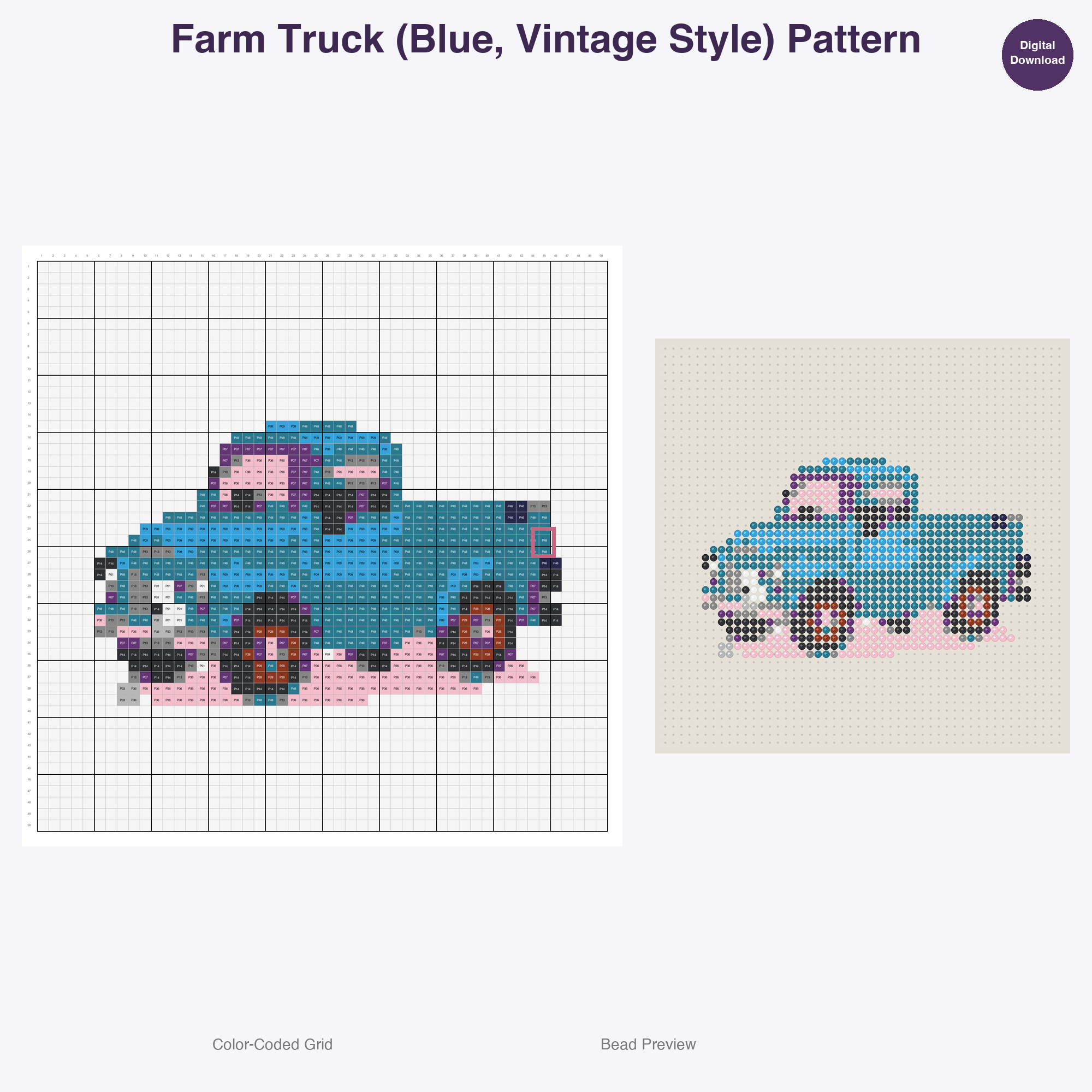 Charming Barnyard Buddies Perler Bead Patterns Bundle, 48 Designs (PDF Digital Download)