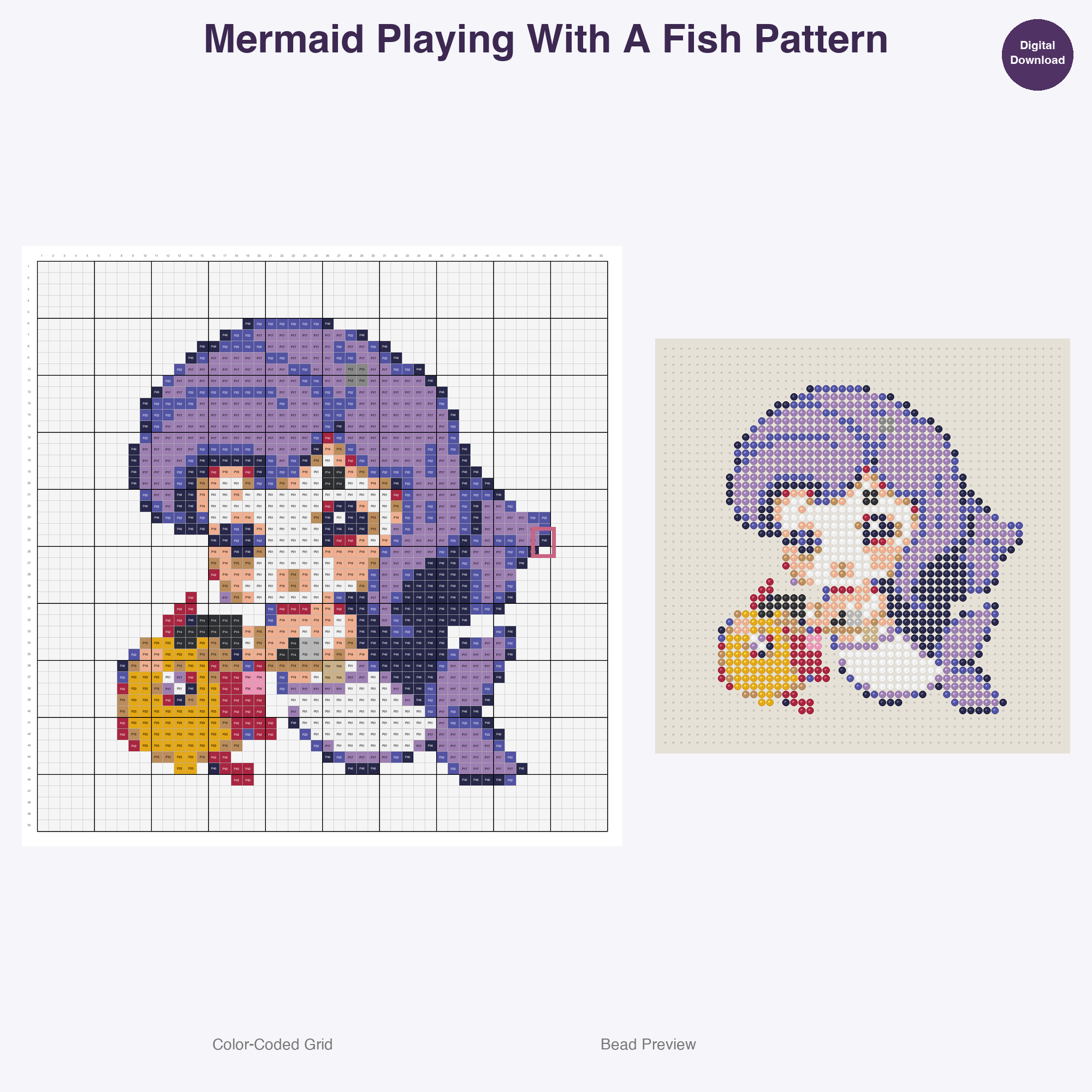 Charming Quest Companions Perler Bead Patterns, 48 Designs x 3 Grid Sizes (29x29 + 50x50 + 128x128), Fuse Bead PDF Digital Download