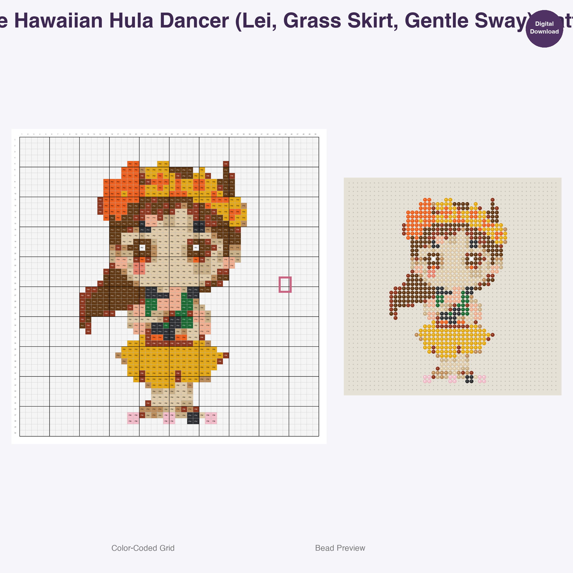Chibi Folkloric Dancers Perler Bead Patterns, 48 Designs x 3 Grid Sizes (29x29 + 50x50 + 128x128), Fuse Bead PDF Digital Download