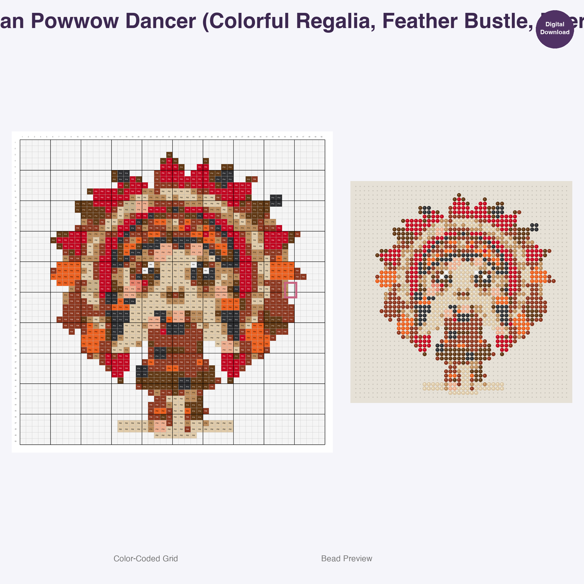 Chibi Folkloric Dancers Perler Bead Patterns, 48 Designs x 3 Grid Sizes (29x29 + 50x50 + 128x128), Fuse Bead PDF Digital Download