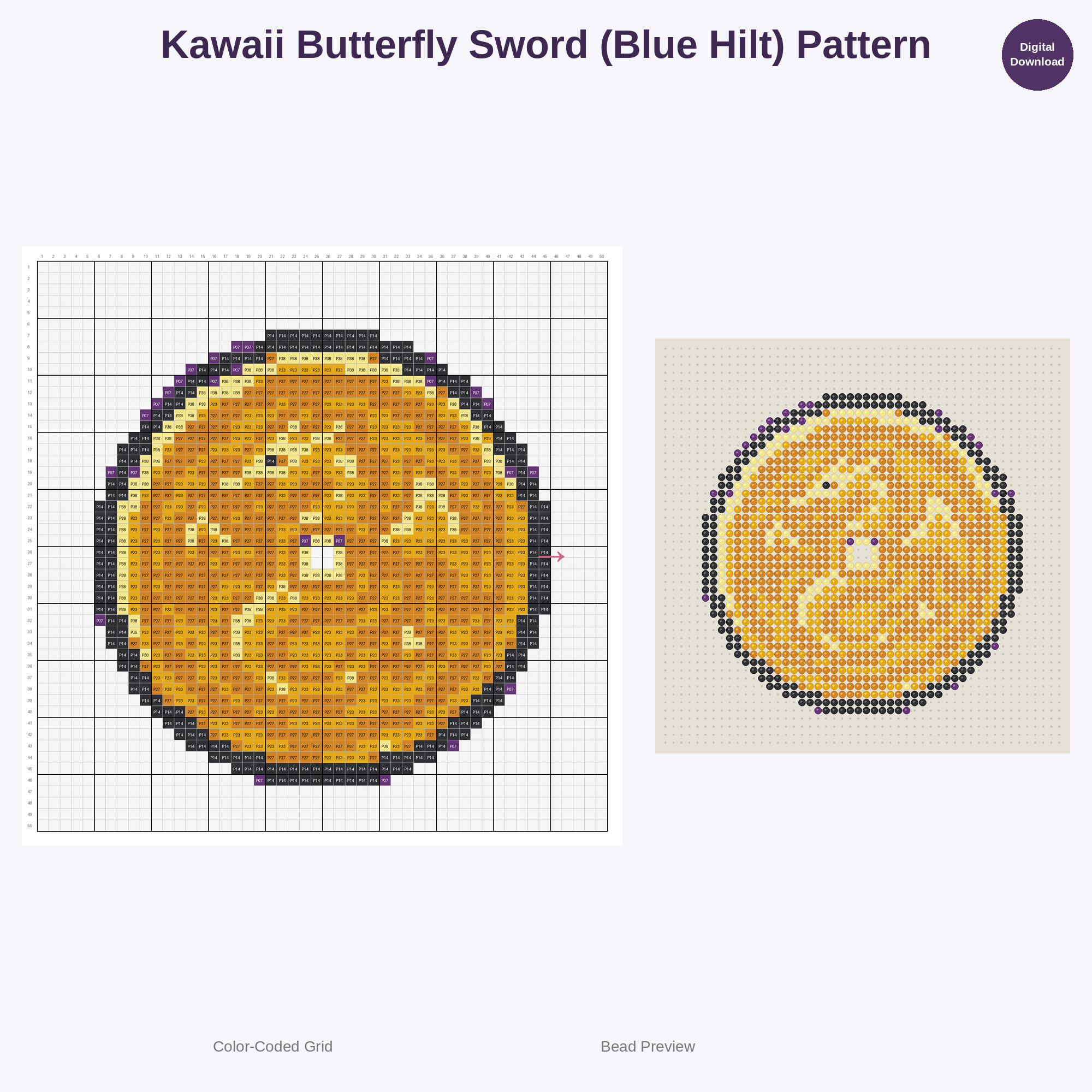 Chibi Warrior Gear & Accessories Perler Bead Patterns Bundle, 48 Designs (PDF Digital Download)