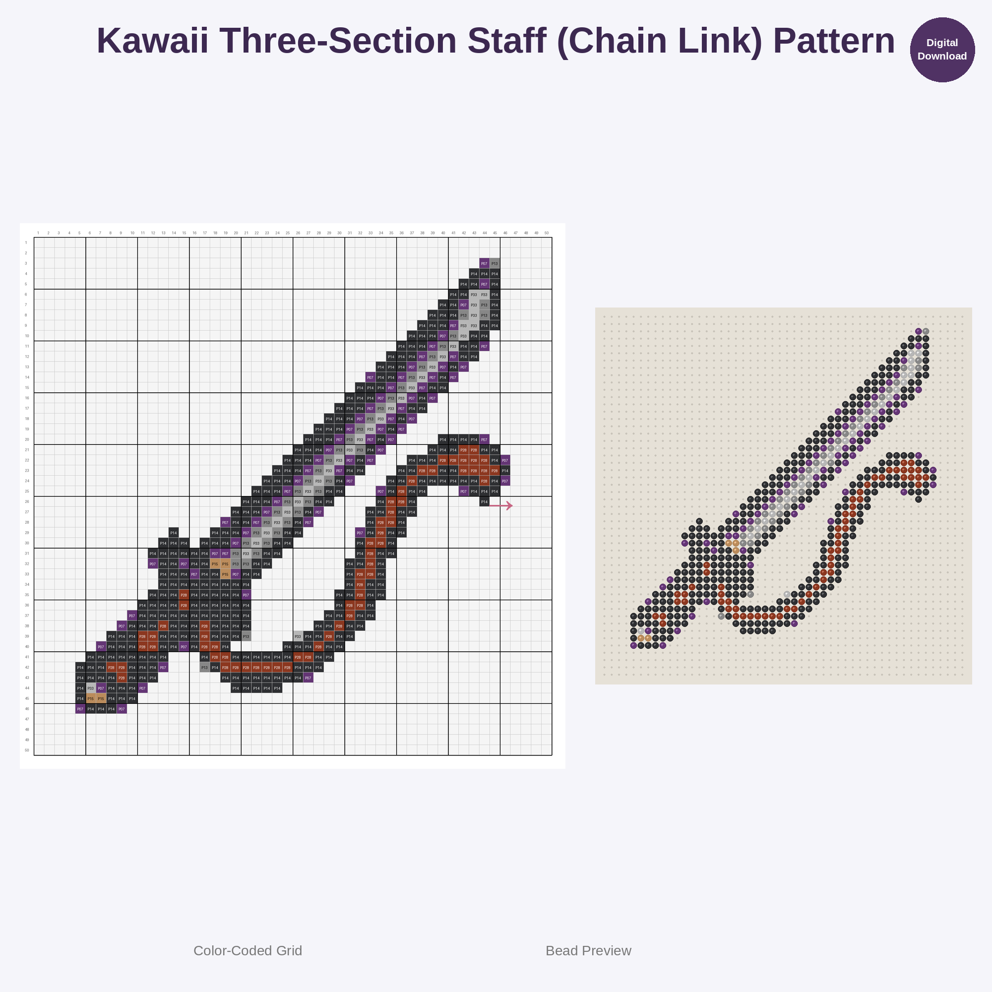 Chibi Warrior Gear & Accessories Perler Bead Patterns Bundle, 48 Designs (PDF Digital Download)