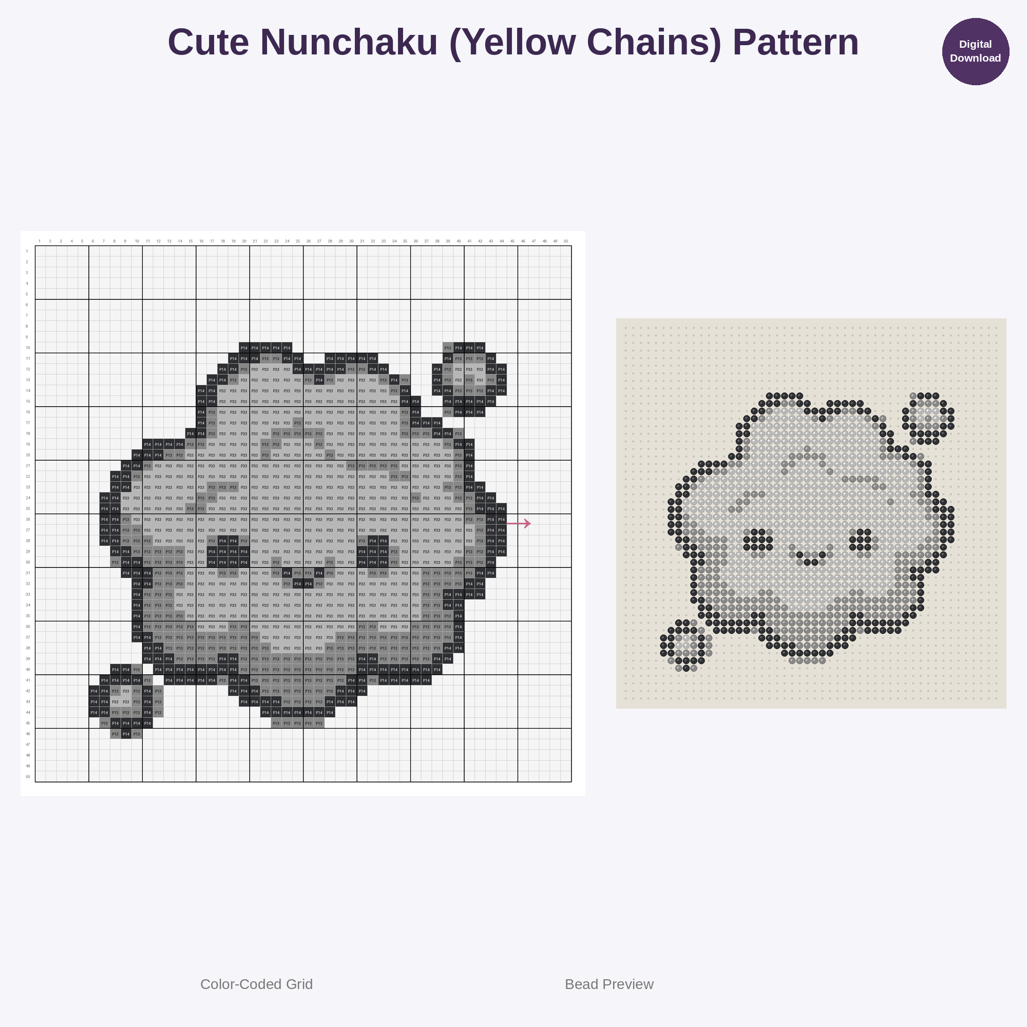 Chibi Warrior Gear & Accessories Perler Bead Patterns Bundle, 48 Designs (PDF Digital Download)