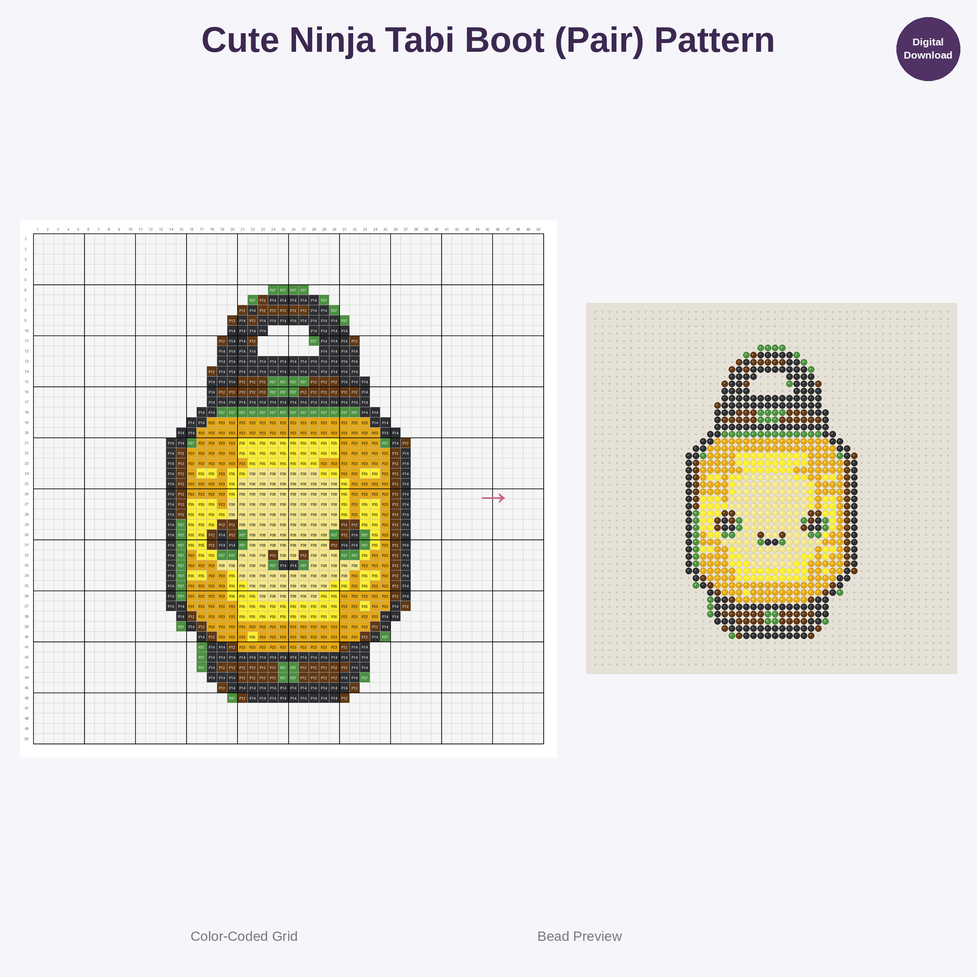 Chibi Warrior Gear & Accessories Perler Bead Patterns Bundle, 48 Designs (PDF Digital Download)