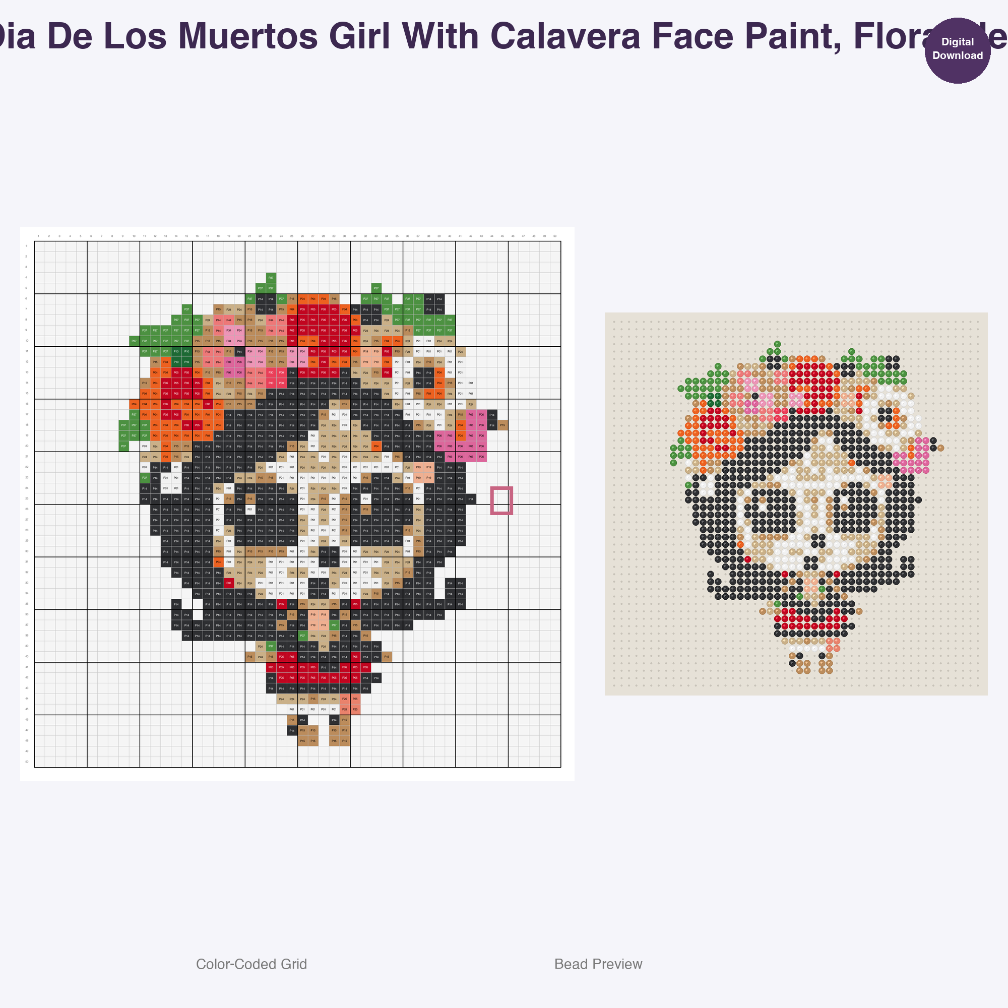 Chibi World Festival Friends Perler Bead Patterns, 48 Designs x 3 Grid Sizes (29x29 + 50x50 + 128x128), Fuse Bead PDF Digital Download