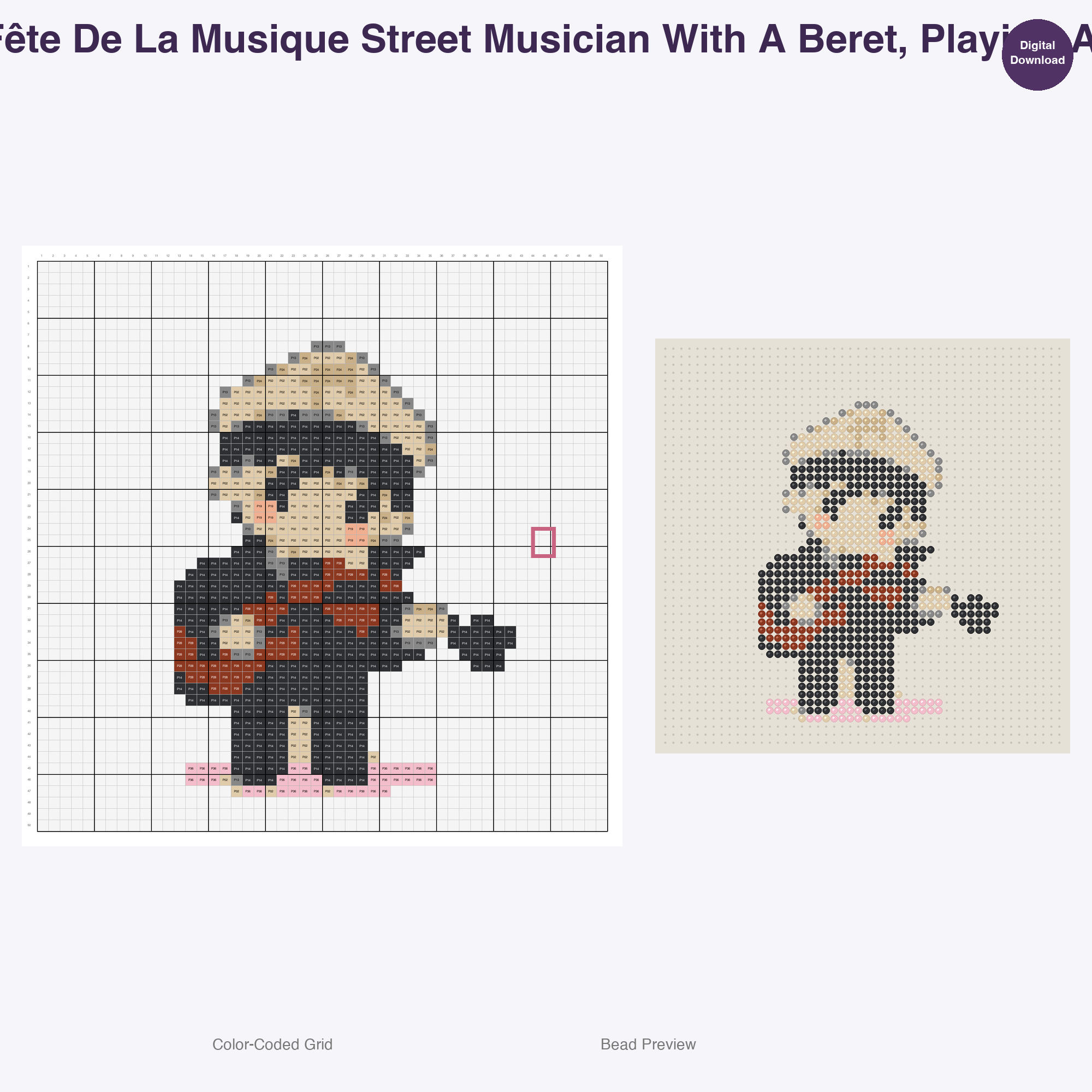 Chibi World Festival Friends Perler Bead Patterns, 48 Designs x 3 Grid Sizes (29x29 + 50x50 + 128x128), Fuse Bead PDF Digital Download