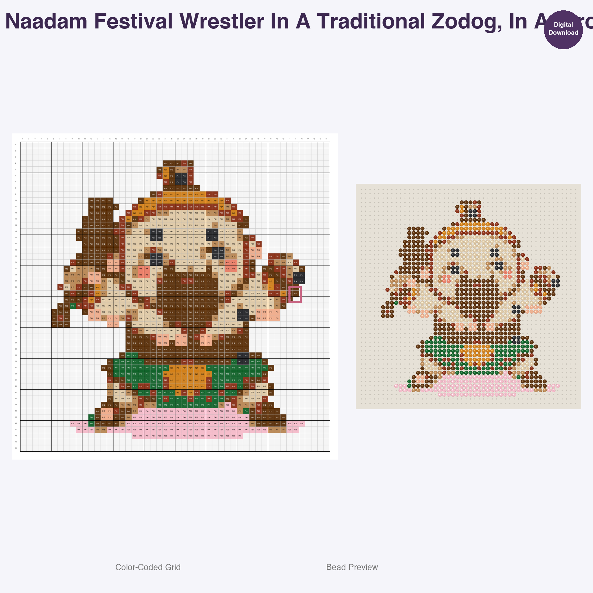 Chibi World Festival Friends Perler Bead Patterns, 48 Designs x 3 Grid Sizes (29x29 + 50x50 + 128x128), Fuse Bead PDF Digital Download