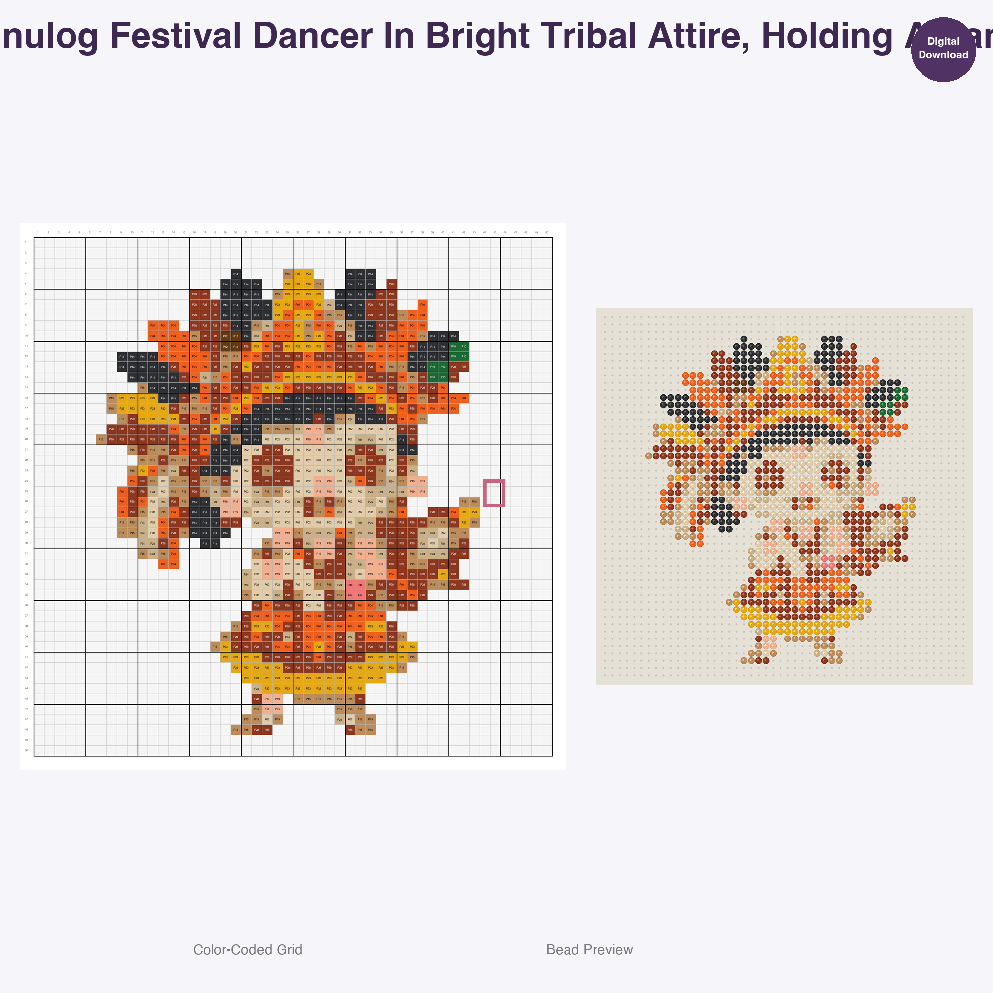 Chibi World Festival Friends Perler Bead Patterns, 48 Designs x 3 Grid Sizes (29x29 + 50x50 + 128x128), Fuse Bead PDF Digital Download