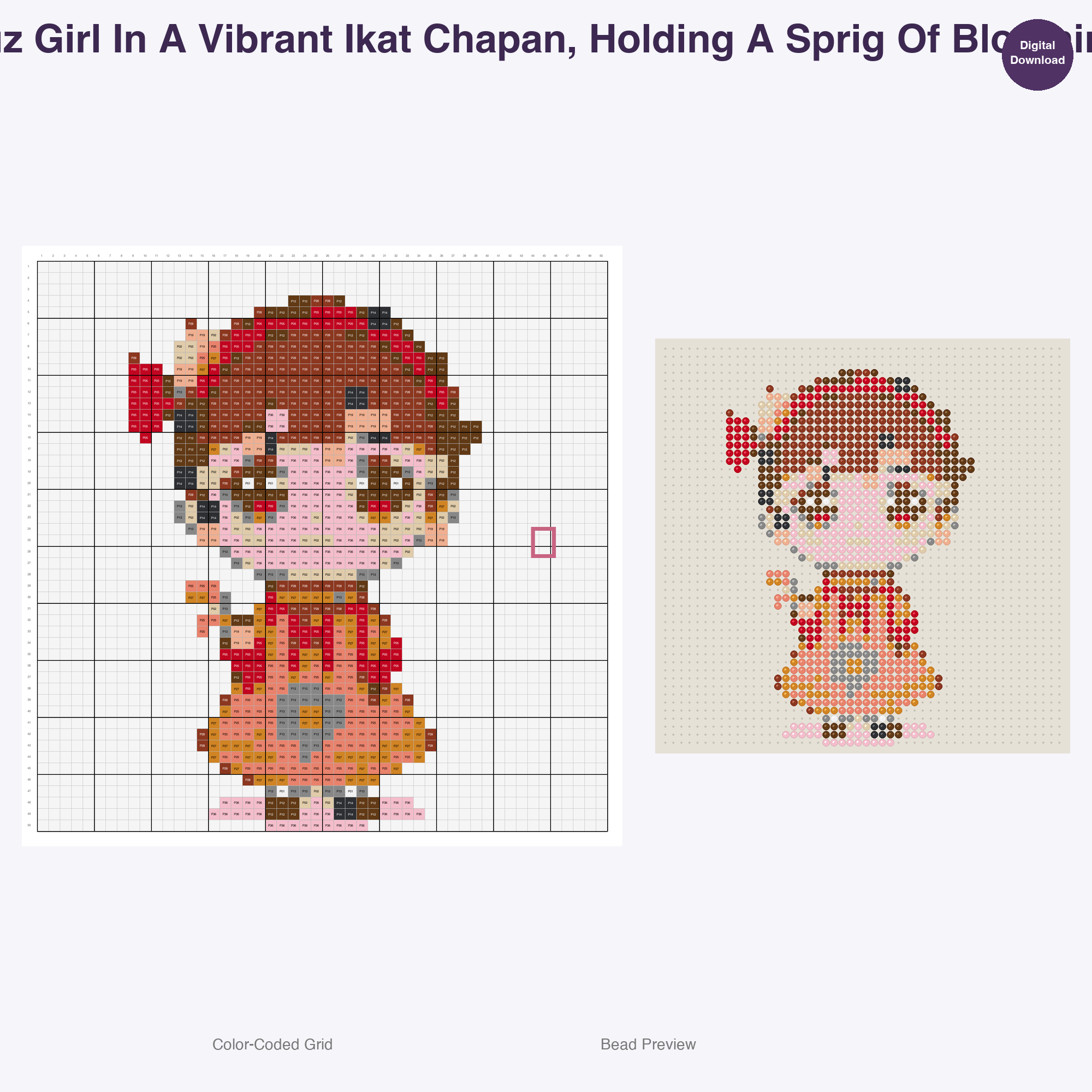 Chibi World Festival Friends Perler Bead Patterns, 48 Designs x 3 Grid Sizes (29x29 + 50x50 + 128x128), Fuse Bead PDF Digital Download