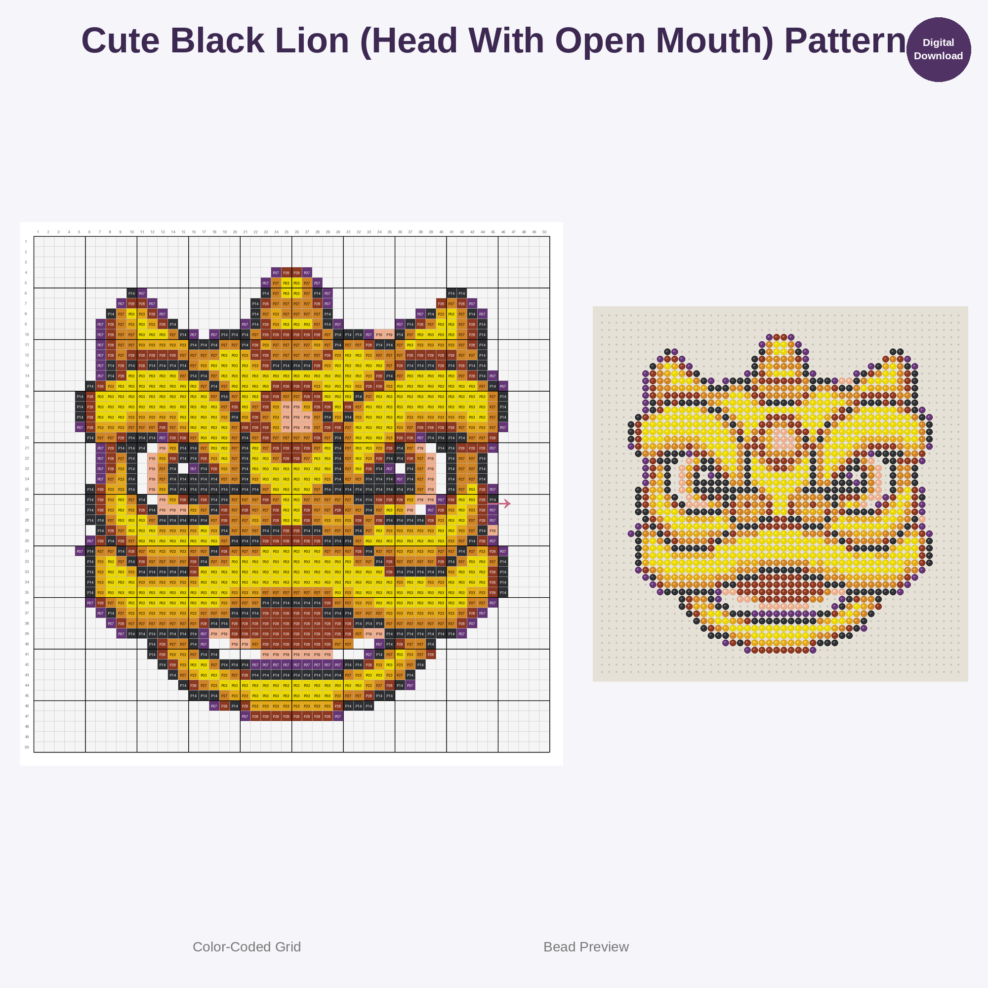 Cute Kawaii Chinese Lion Dance Perler Bead Patterns Bundle, 48 Designs (PDF Digital Download)