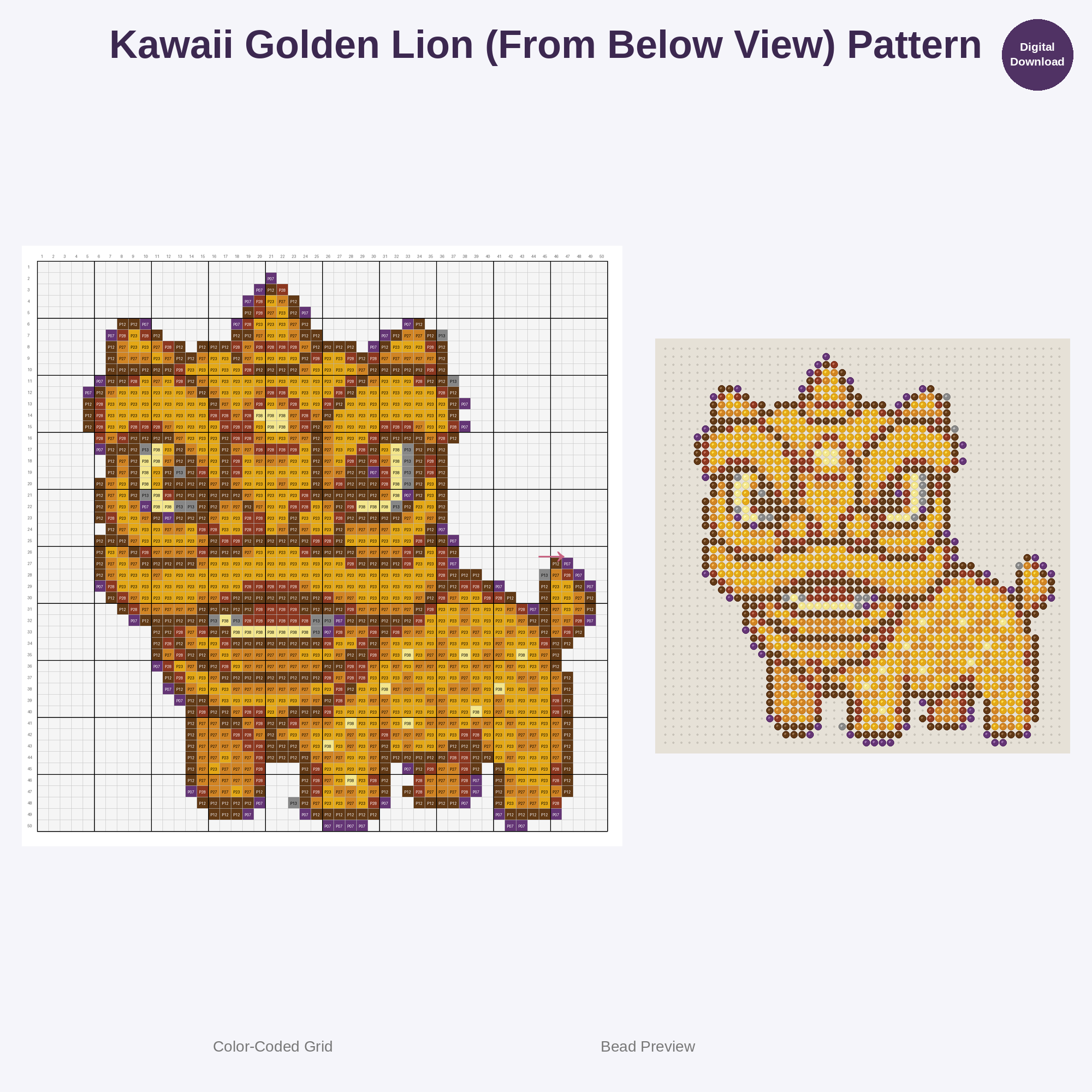 Cute Kawaii Chinese Lion Dance Perler Bead Patterns Bundle, 48 Designs (PDF Digital Download)