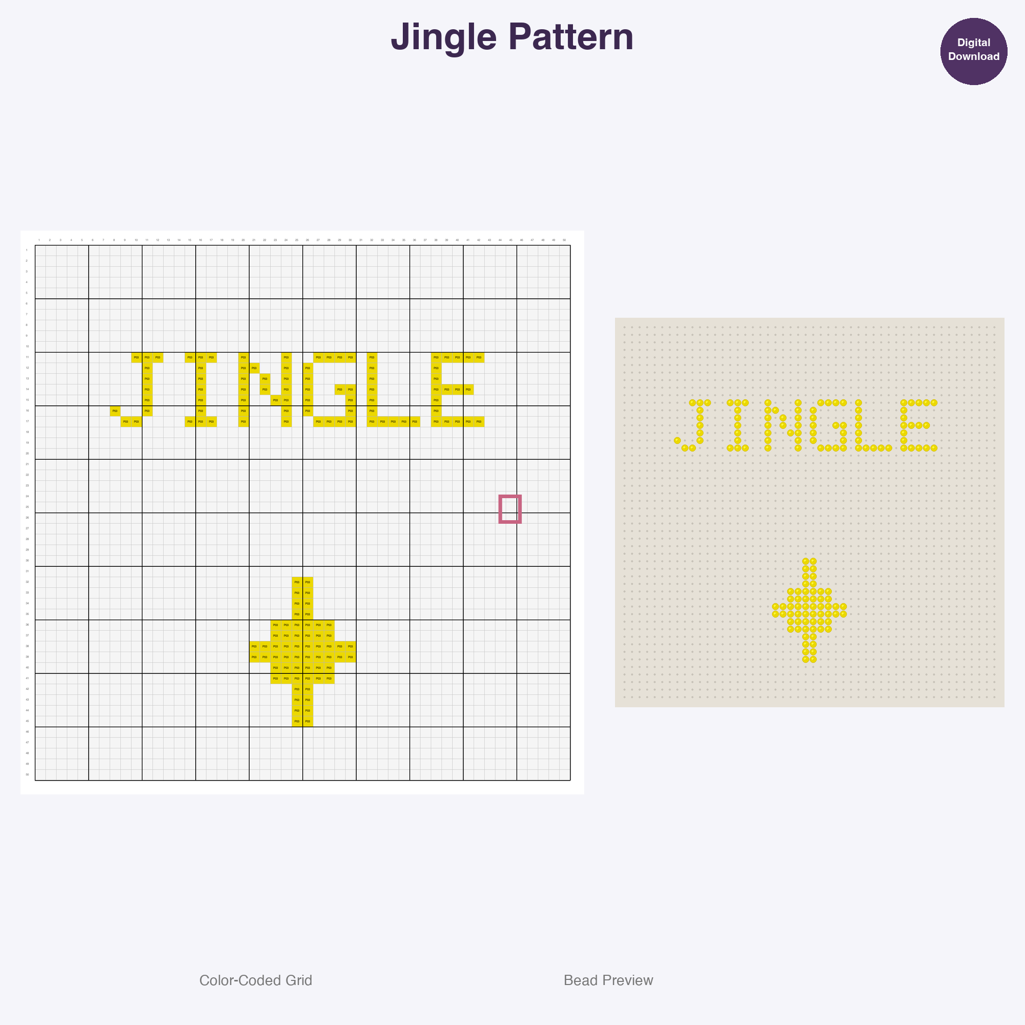 Christmas Word Signs Perler Bead Patterns, 48 Designs x 2 Grid Sizes (50x50 + 128x128), Fuse Bead PDF Digital Download