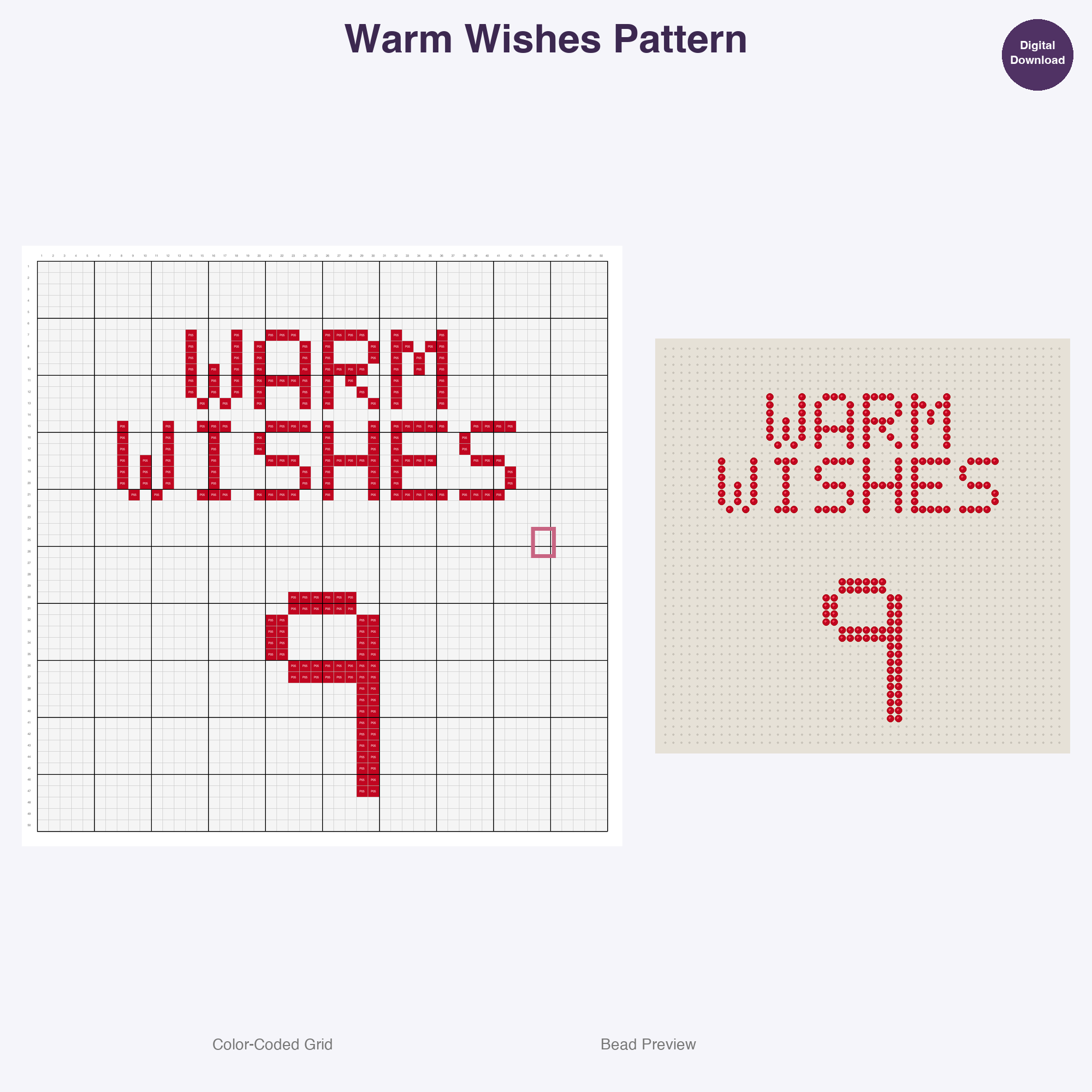 Christmas Word Signs Perler Bead Patterns, 48 Designs x 2 Grid Sizes (50x50 + 128x128), Fuse Bead PDF Digital Download