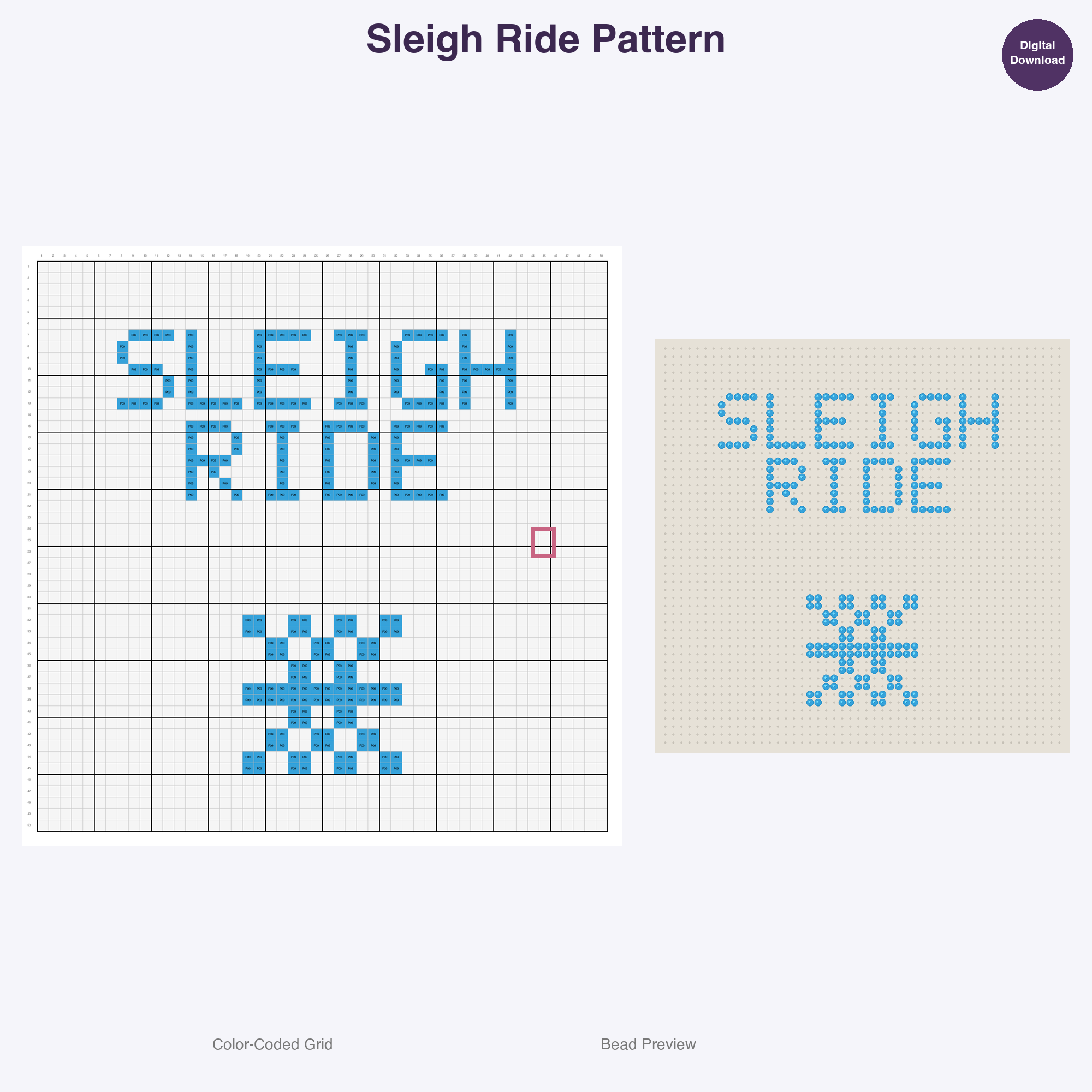 Christmas Word Signs Perler Bead Patterns, 48 Designs x 2 Grid Sizes (50x50 + 128x128), Fuse Bead PDF Digital Download