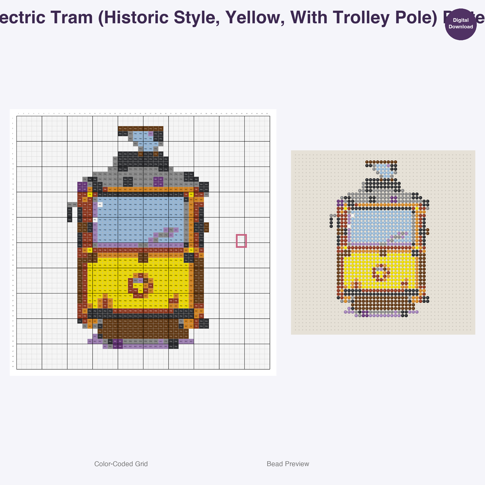 Classic Travel Icons Perler Bead Patterns, 48 Designs x 2 Grid Sizes (50x50 + 128x128), Fuse Bead PDF Digital Download