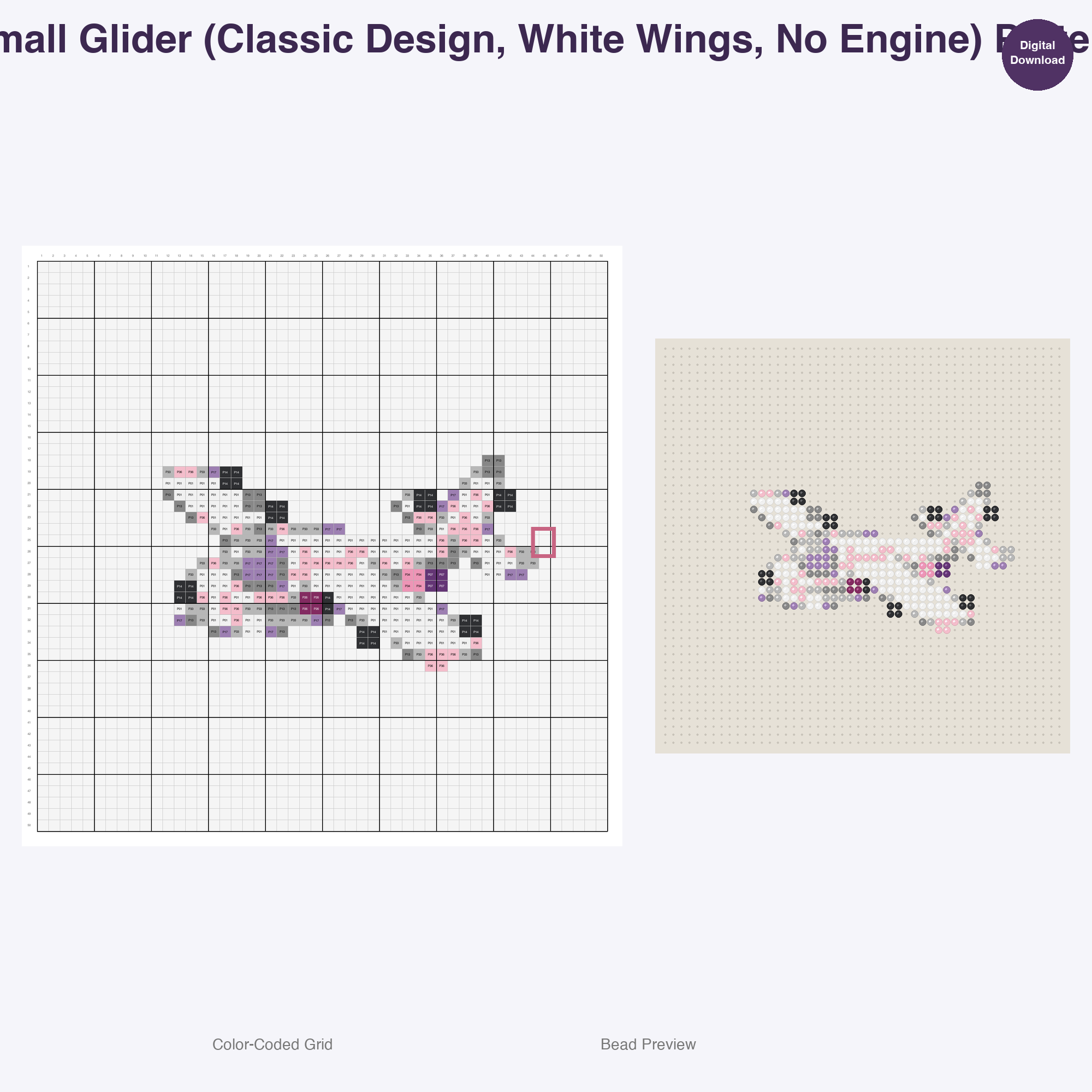 Classic Travel Icons Perler Bead Patterns, 48 Designs x 2 Grid Sizes (50x50 + 128x128), Fuse Bead PDF Digital Download