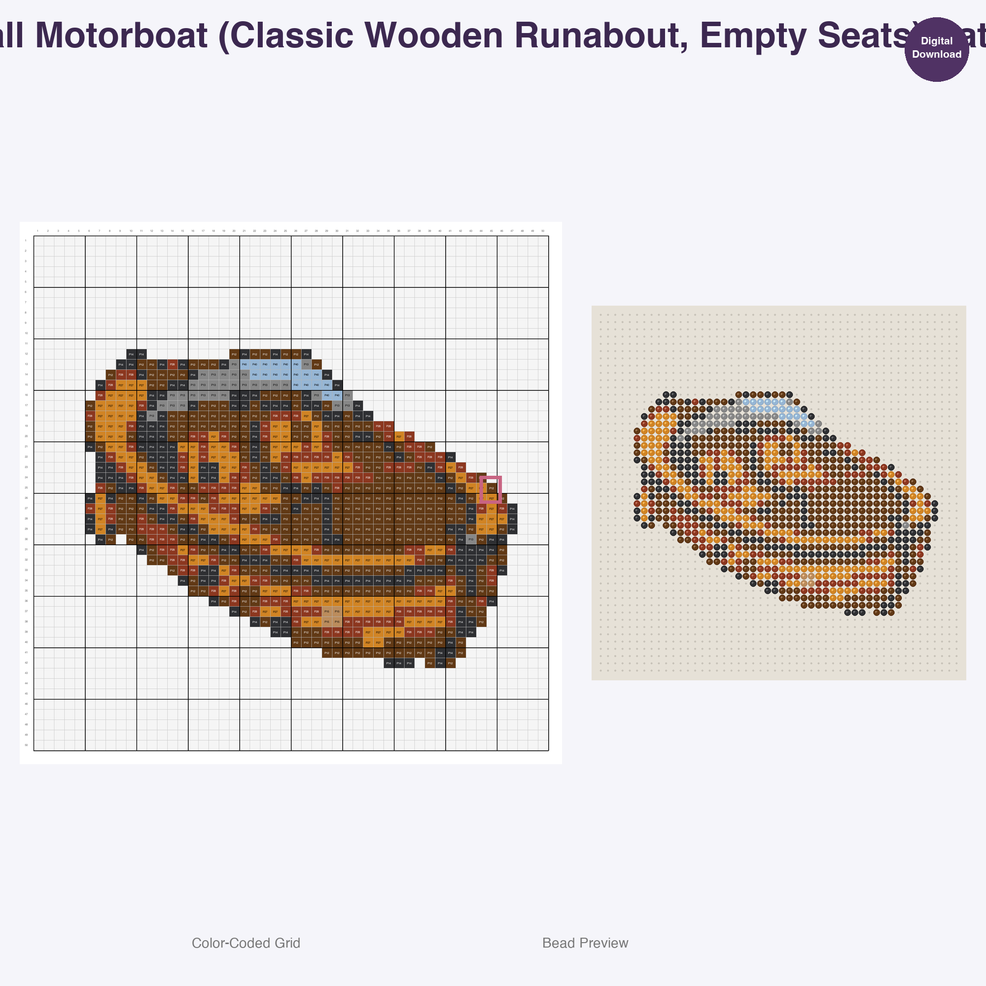 Classic Travel Icons Perler Bead Patterns, 48 Designs x 2 Grid Sizes (50x50 + 128x128), Fuse Bead PDF Digital Download