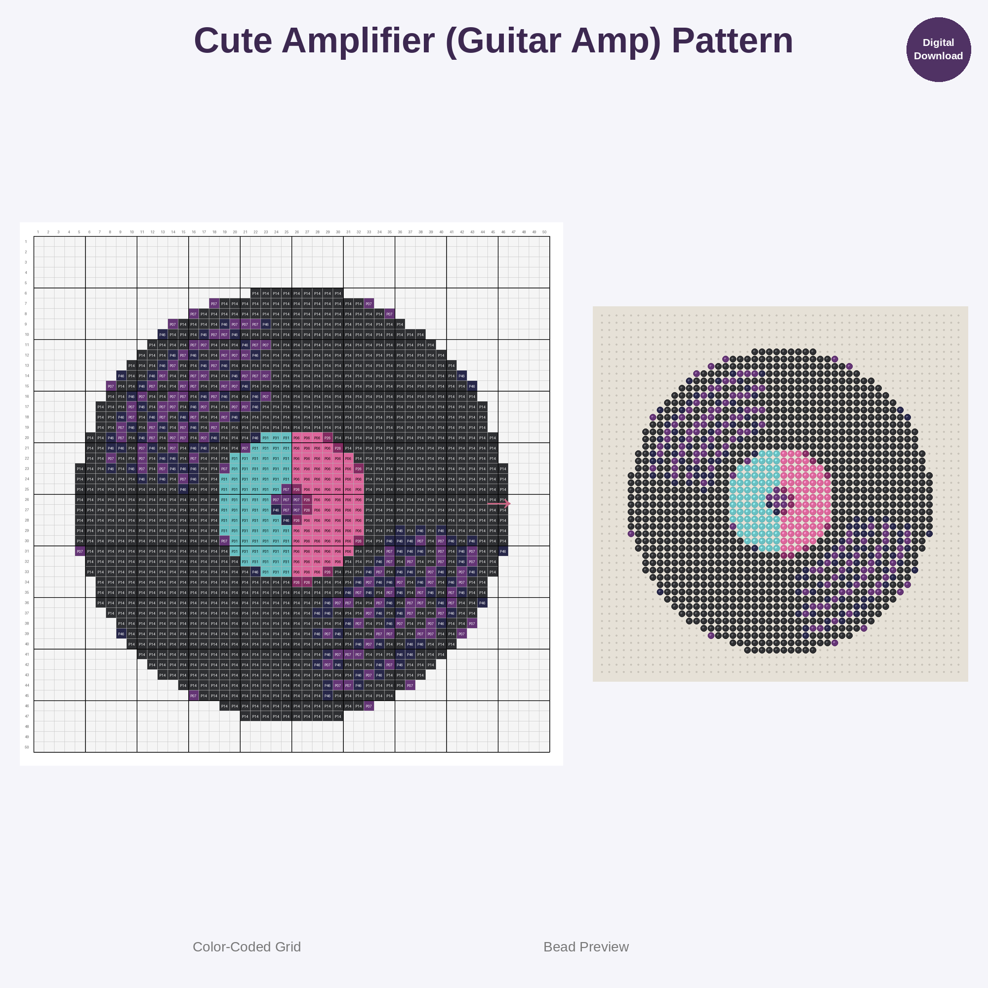 Concert Night Vibes Perler Bead Patterns Bundle, 48 Designs (PDF Digital Download)