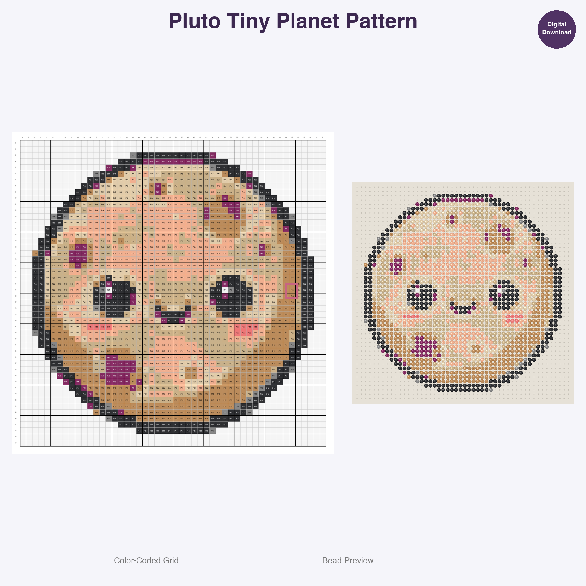Cosmic Space Adventure Perler Bead Patterns, 48 Designs x 3 Grid Sizes (29x29 + 50x50 + 128x128), Fuse Bead PDF Digital Download