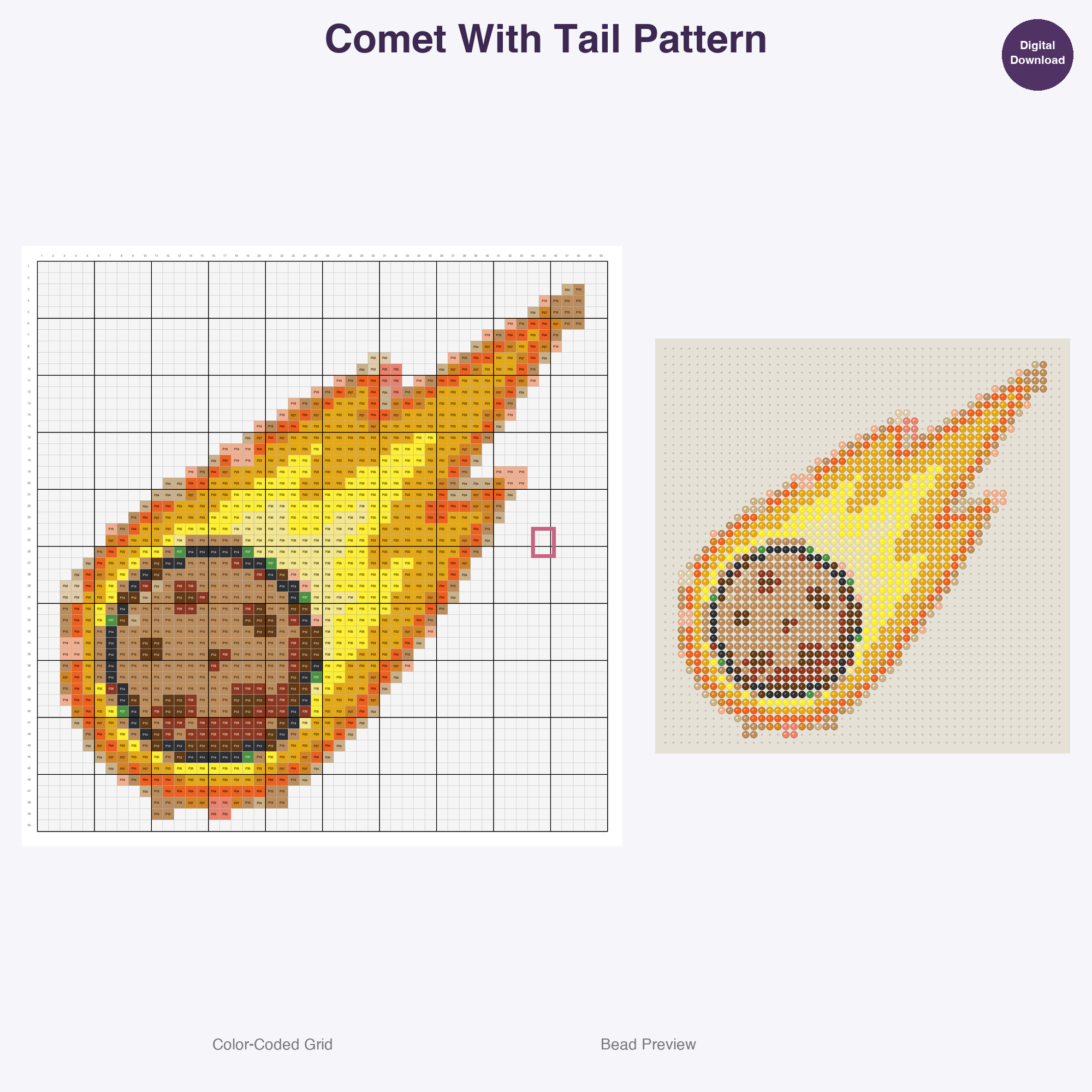 Cosmic Space Adventure Perler Bead Patterns, 48 Designs x 3 Grid Sizes (29x29 + 50x50 + 128x128), Fuse Bead PDF Digital Download