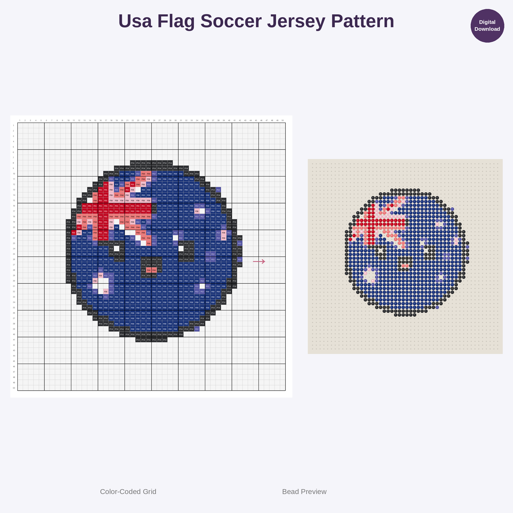 Kawaii Country Flag Soccer Fans Perler Bead Patterns Bundle, 48 Designs (PDF Digital Download)