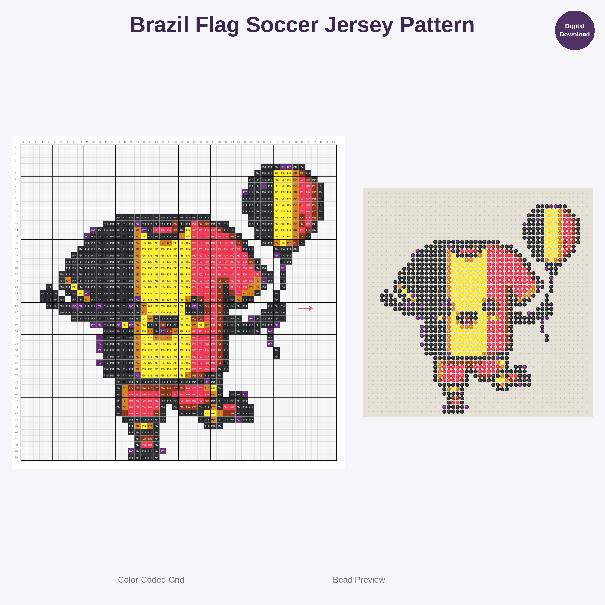 Kawaii Country Flag Soccer Fans Perler Bead Patterns Bundle, 48 Designs (PDF Digital Download)