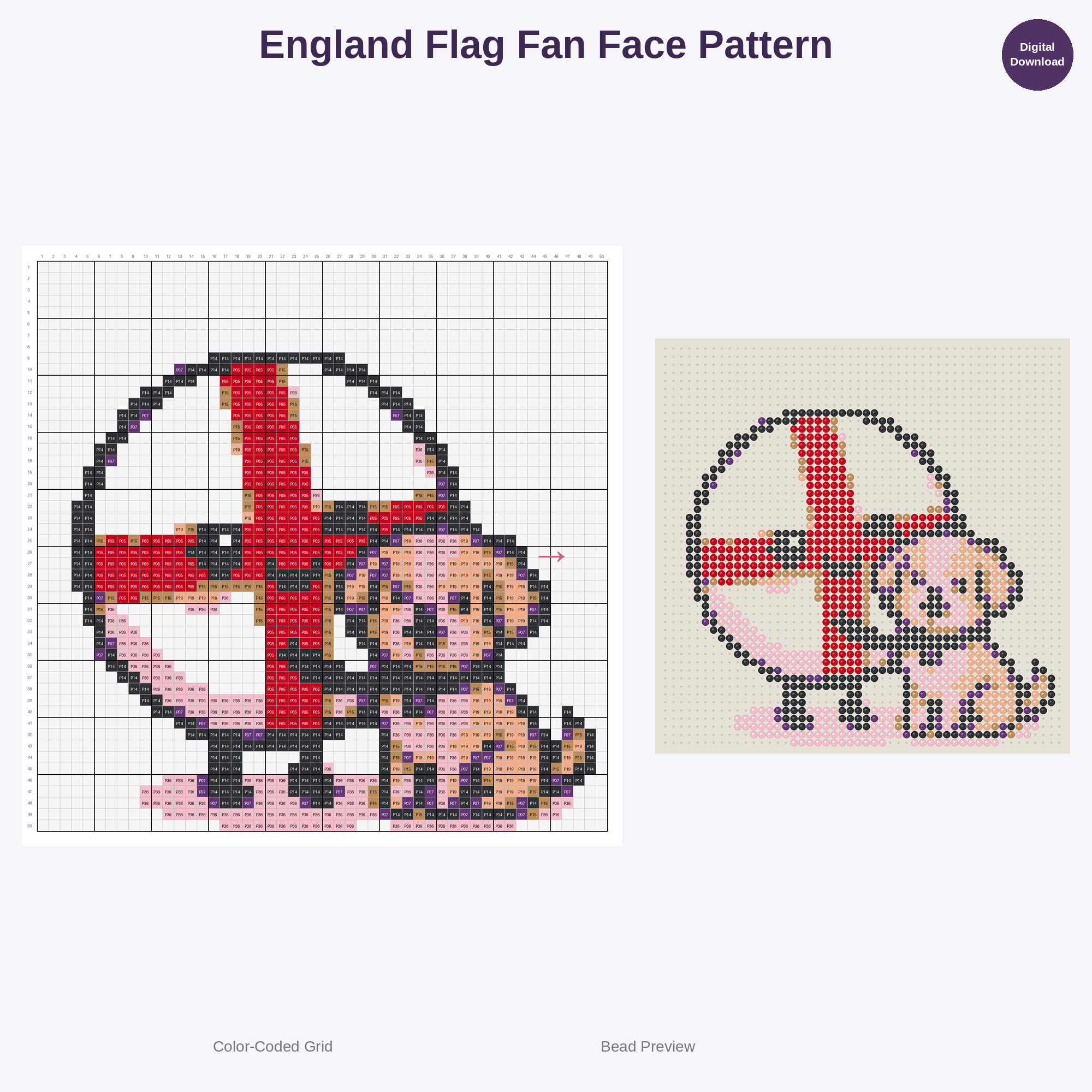 Kawaii Country Flag Soccer Fans Perler Bead Patterns Bundle, 48 Designs (PDF Digital Download)