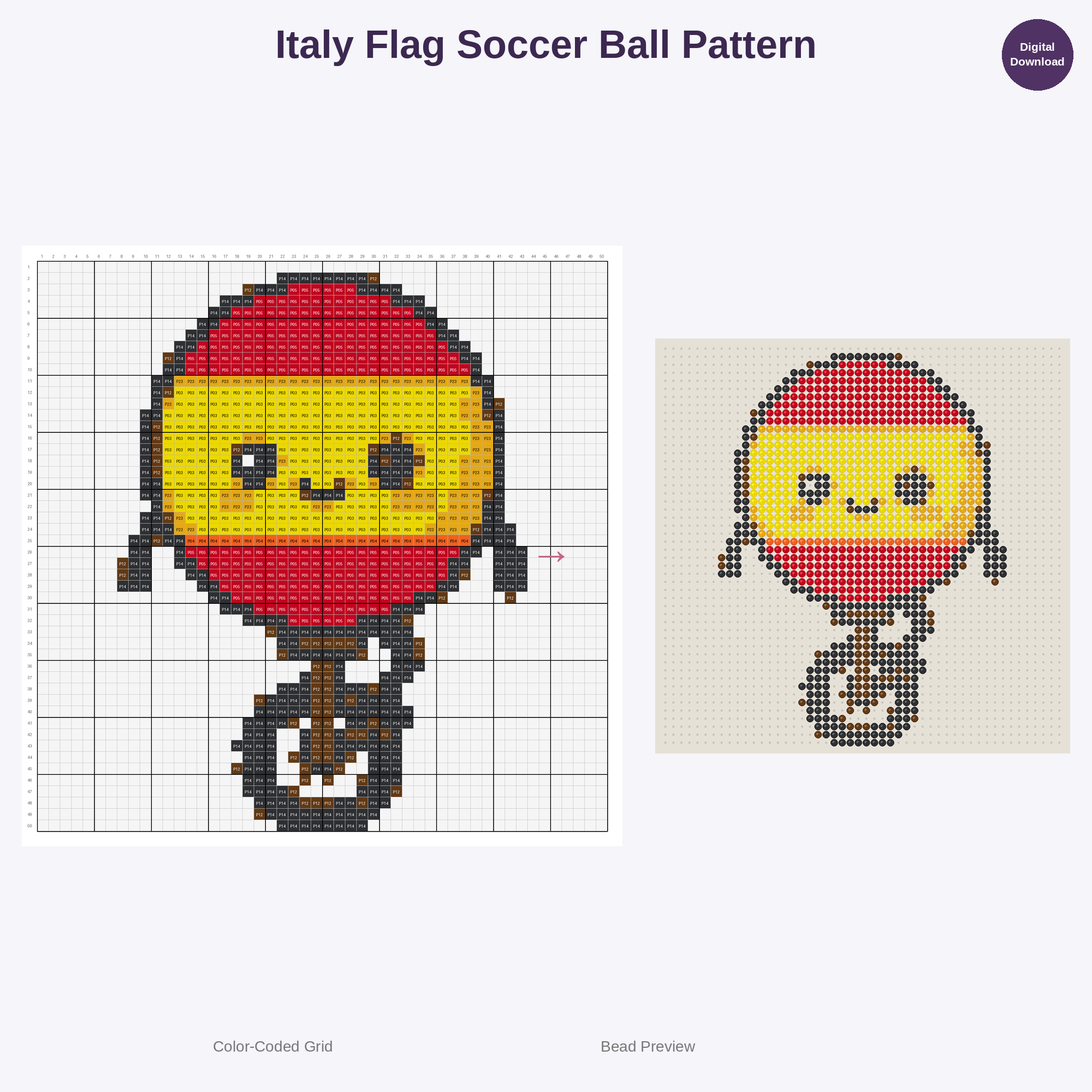 Kawaii Country Flag Soccer Fans Perler Bead Patterns Bundle, 48 Designs (PDF Digital Download)