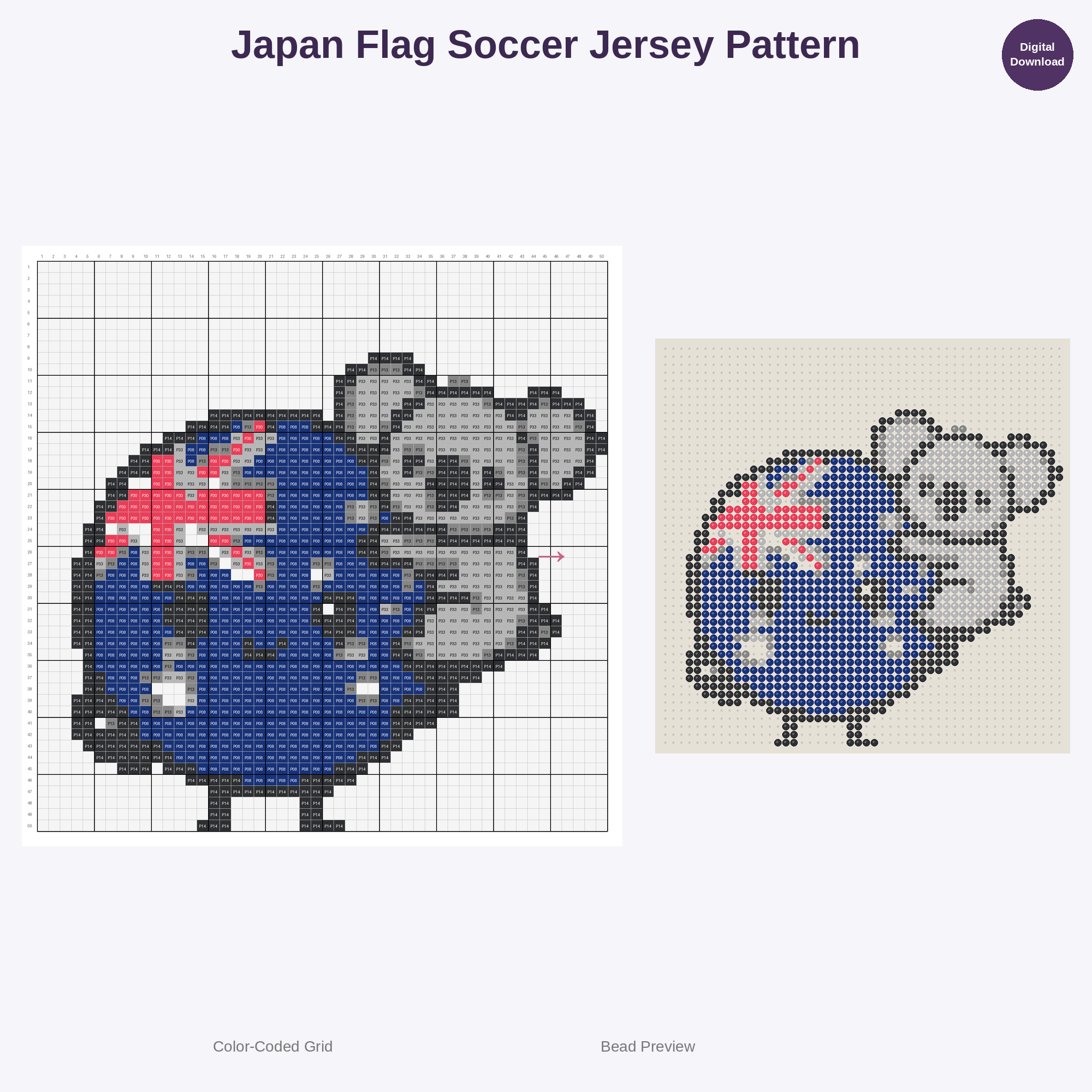 Kawaii Country Flag Soccer Fans Perler Bead Patterns Bundle, 48 Designs (PDF Digital Download)