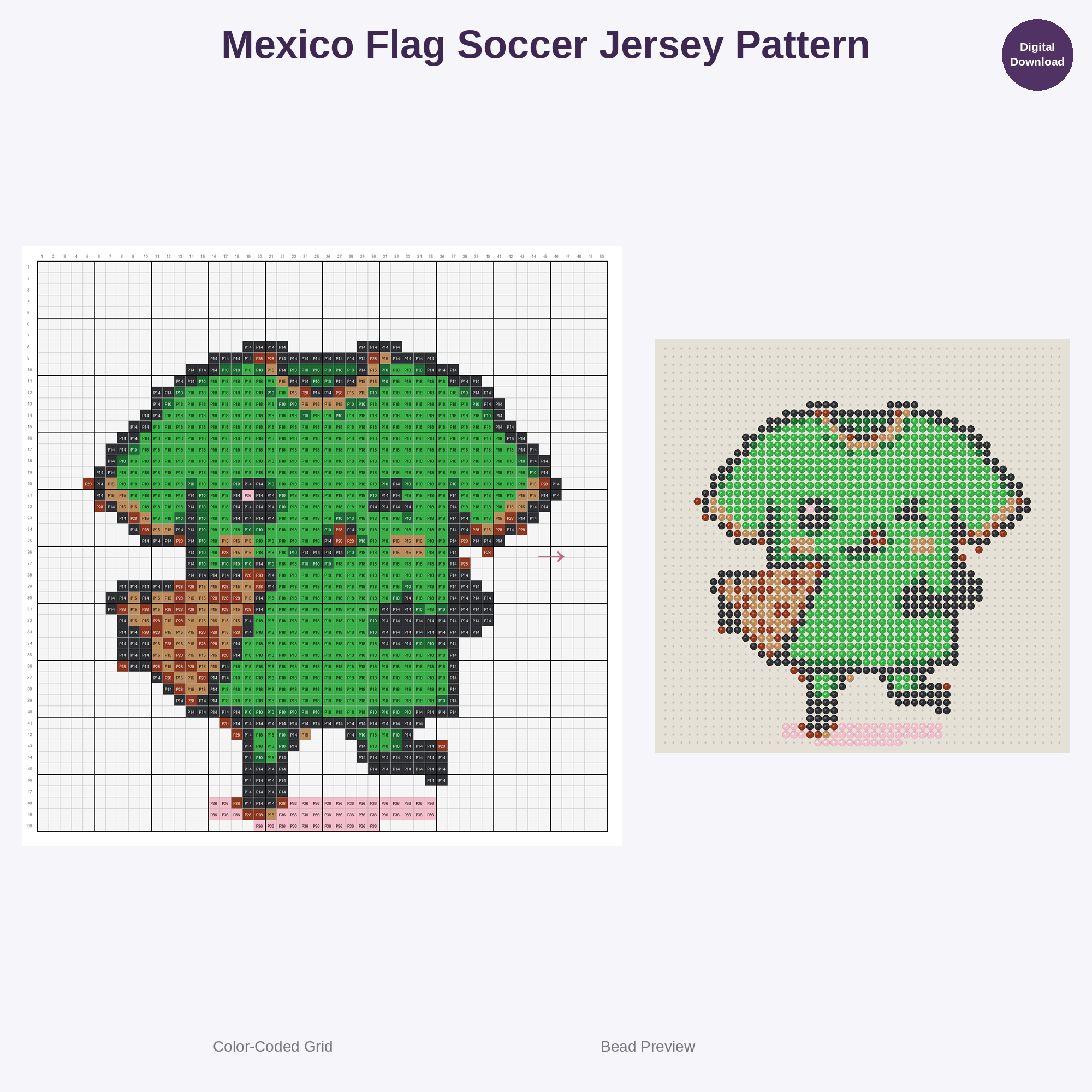 Kawaii Country Flag Soccer Fans Perler Bead Patterns Bundle, 48 Designs (PDF Digital Download)