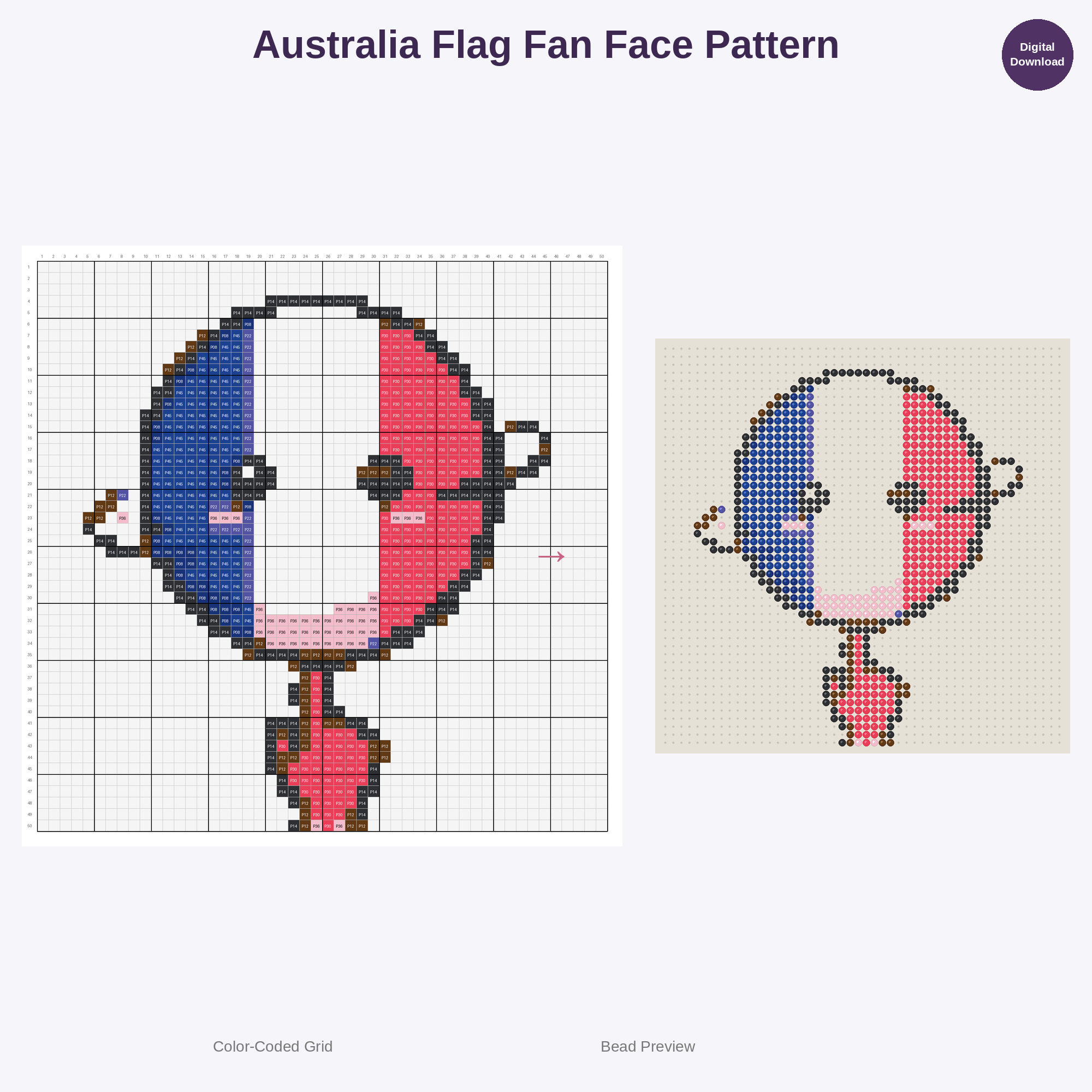 Kawaii Country Flag Soccer Fans Perler Bead Patterns Bundle, 48 Designs (PDF Digital Download)