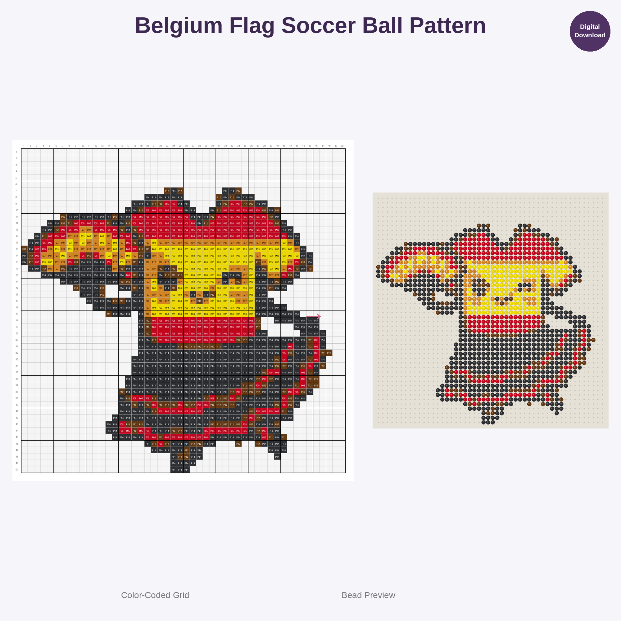 Kawaii Country Flag Soccer Fans Perler Bead Patterns Bundle, 48 Designs (PDF Digital Download)