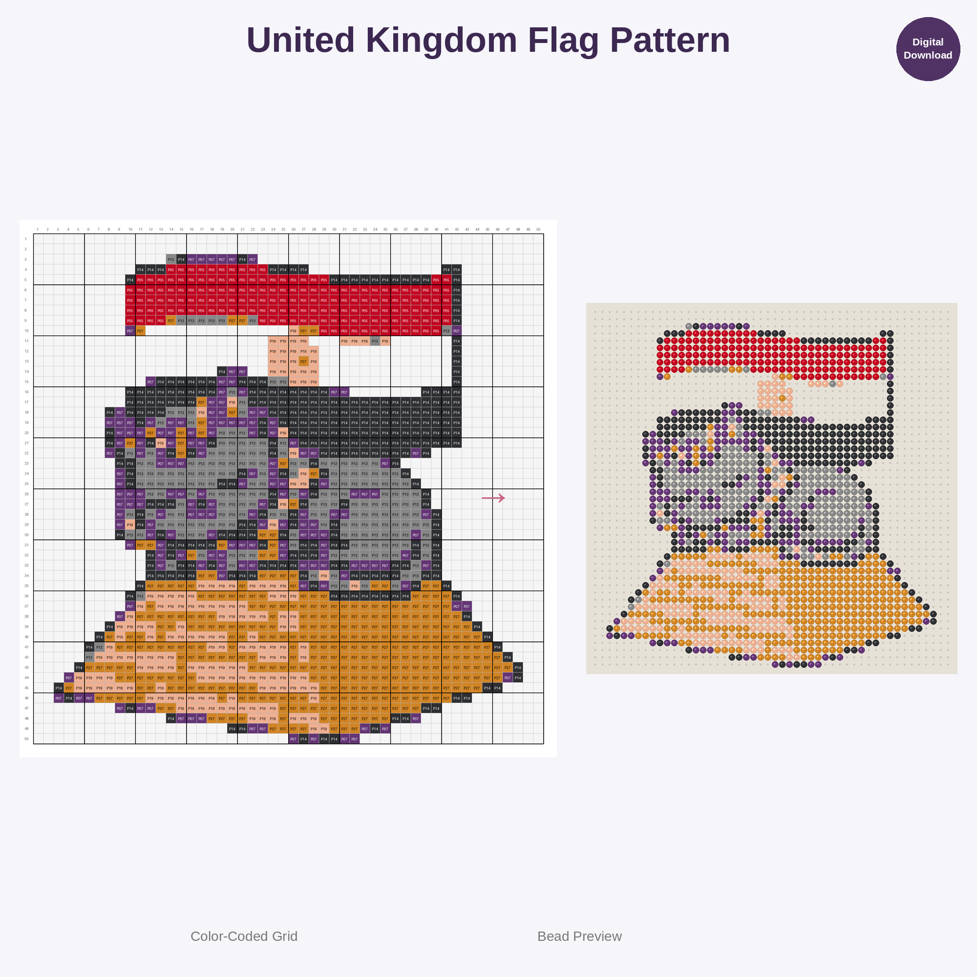 World Flags Collection Perler Bead Patterns Bundle, 48 Designs (PDF Digital Download)