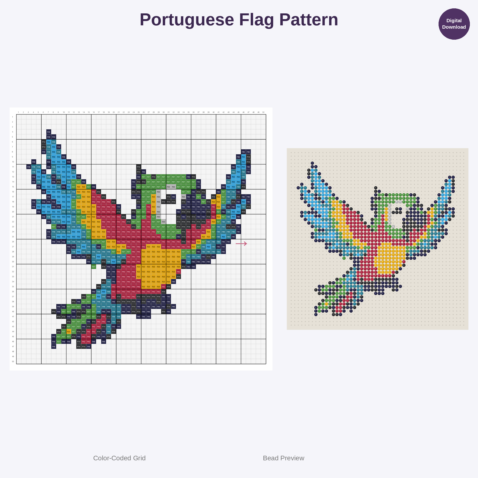 World Flags Collection Perler Bead Patterns Bundle, 48 Designs (PDF Digital Download)