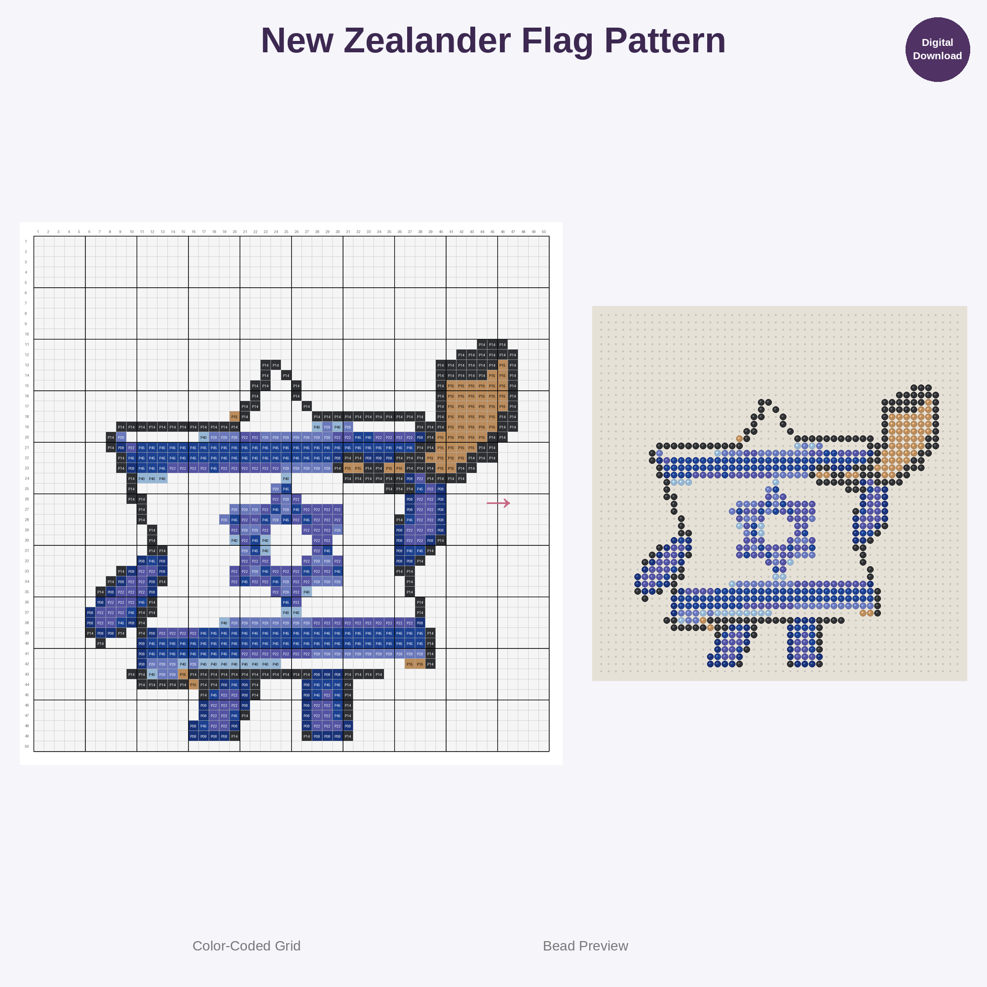 World Flags Collection Perler Bead Patterns Bundle, 48 Designs (PDF Digital Download)