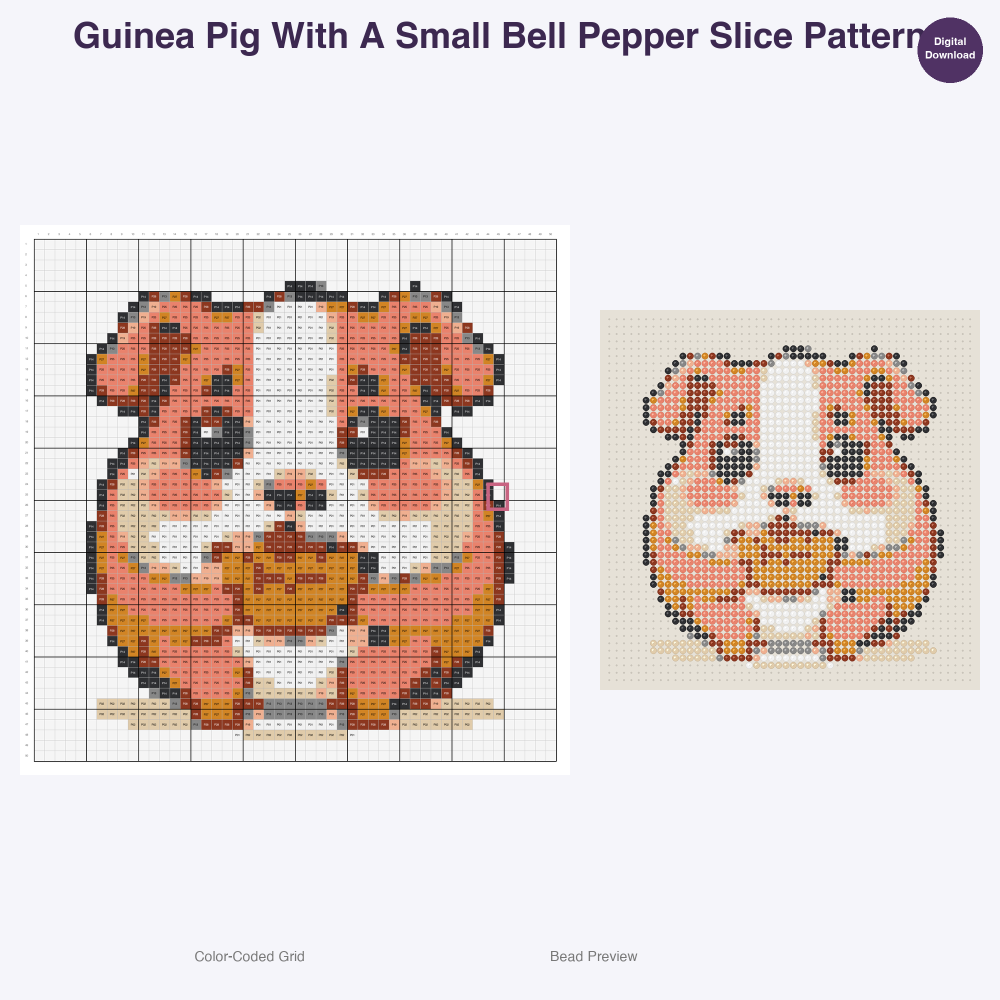 Cozy Burrow Buddies Perler Bead Patterns, 48 Designs x 3 Grid Sizes (29x29 + 50x50 + 128x128), Fuse Bead PDF Digital Download